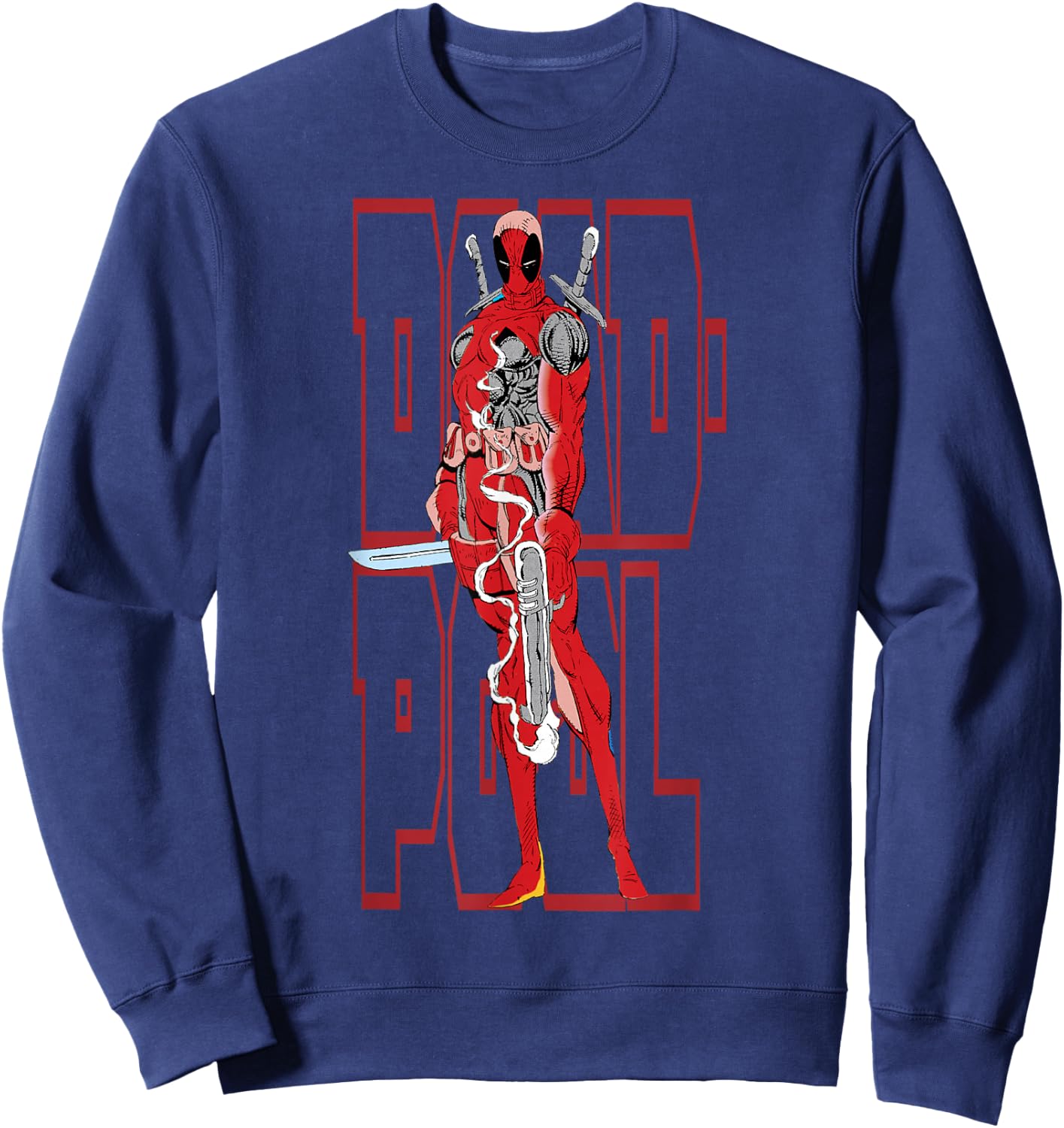 Marvel Deadpool 30th Portrait Text Overlay Sweatshirt - Sweatshirt | Navy
