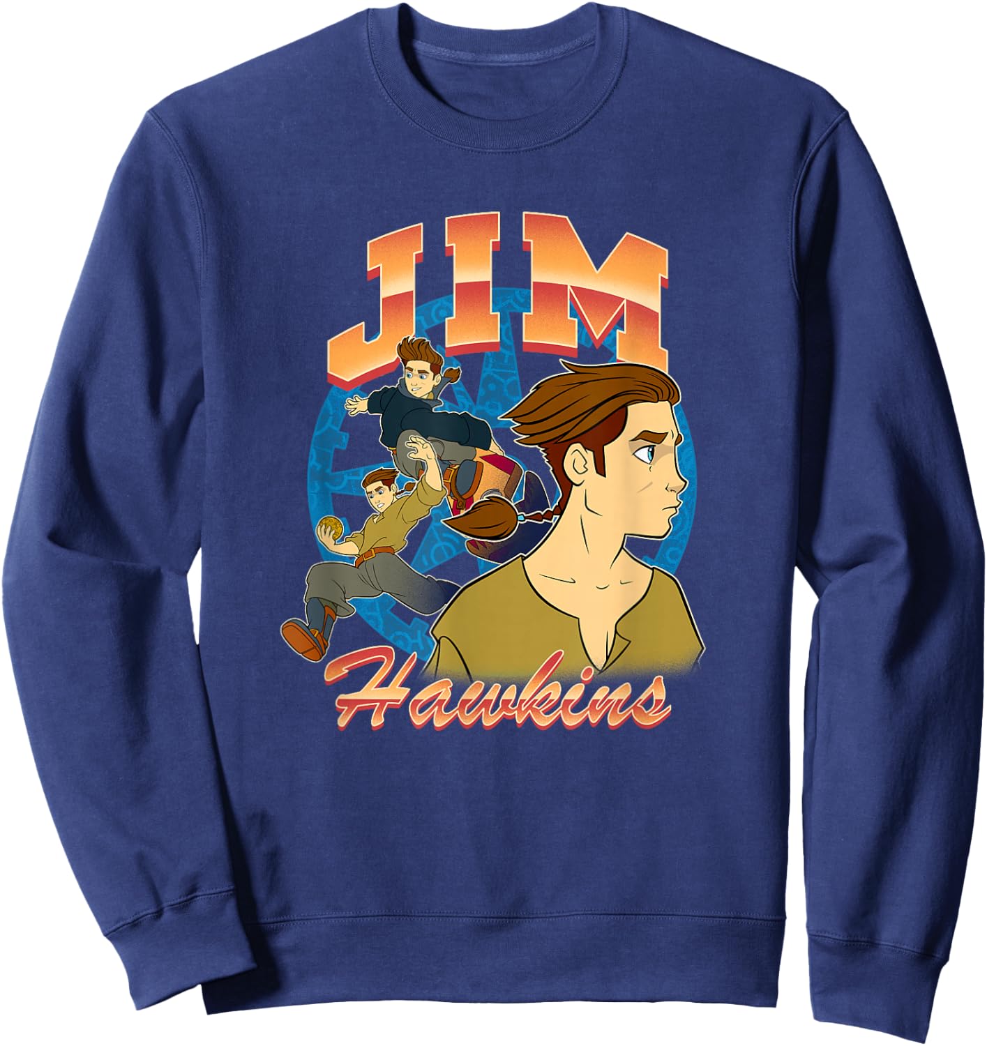 Disney Treasure Planet Jim Hawkins Retro Action Shots Sweatshirt - Sweatshirt | Navy