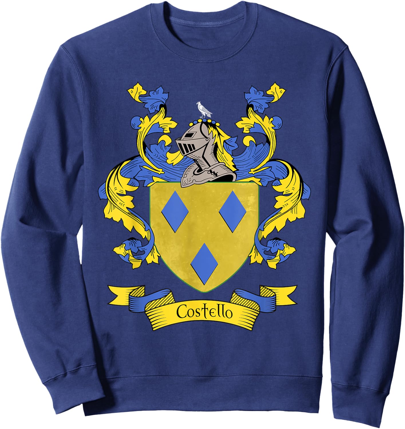 Costello Coat of Arms | Costello Surname Family Crest Sweatshirt - Sweatshirt | Navy