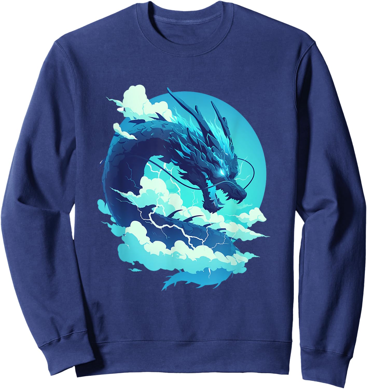 Sky Serpent: Blue Dragon of the Upper Realm Sweatshirt - Sweatshirt | Navy
