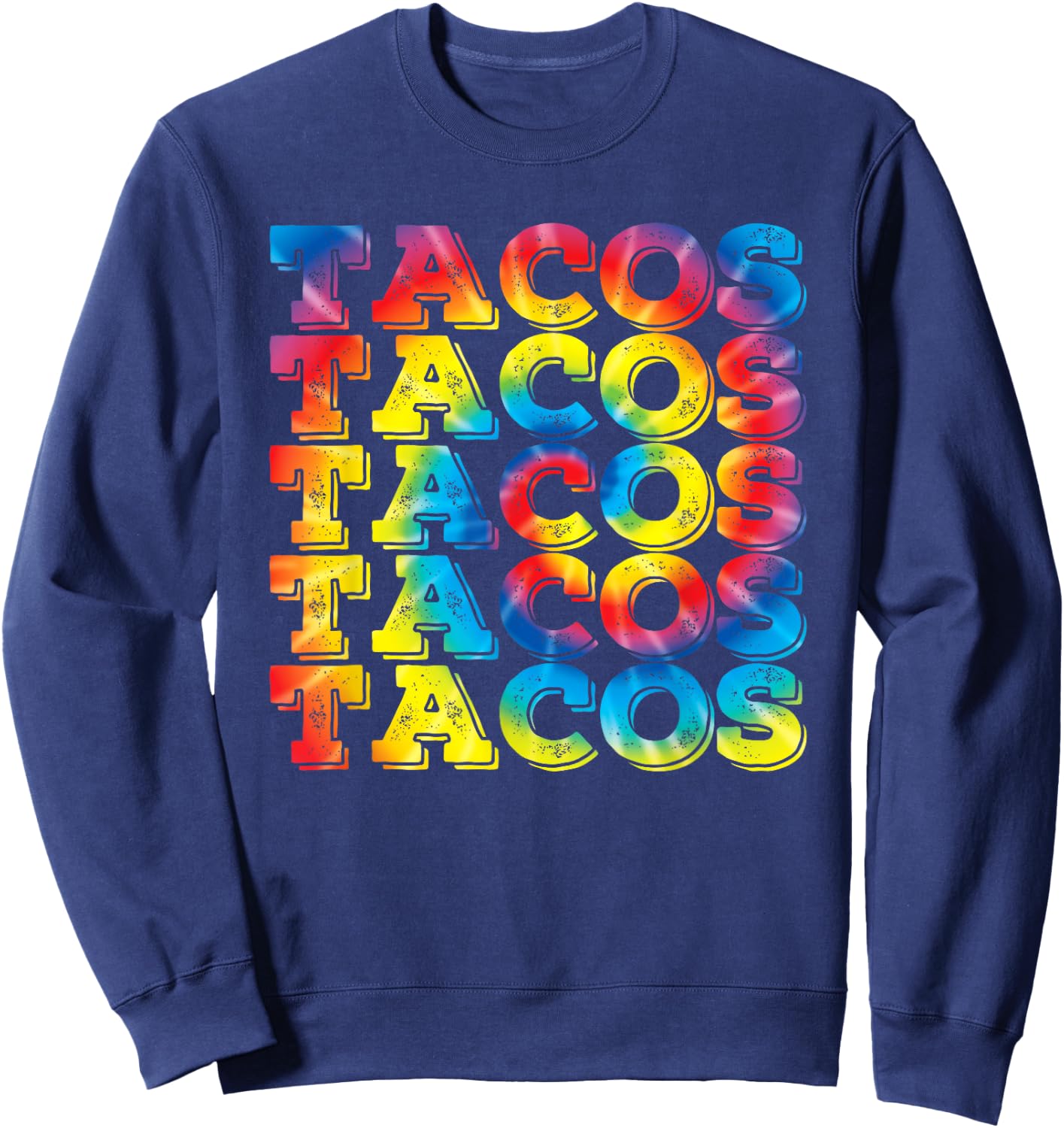 Retro Tacos Vintage Tie Dye Taco Tuesday Mexican Sweatshirt - Sweatshirt | Navy