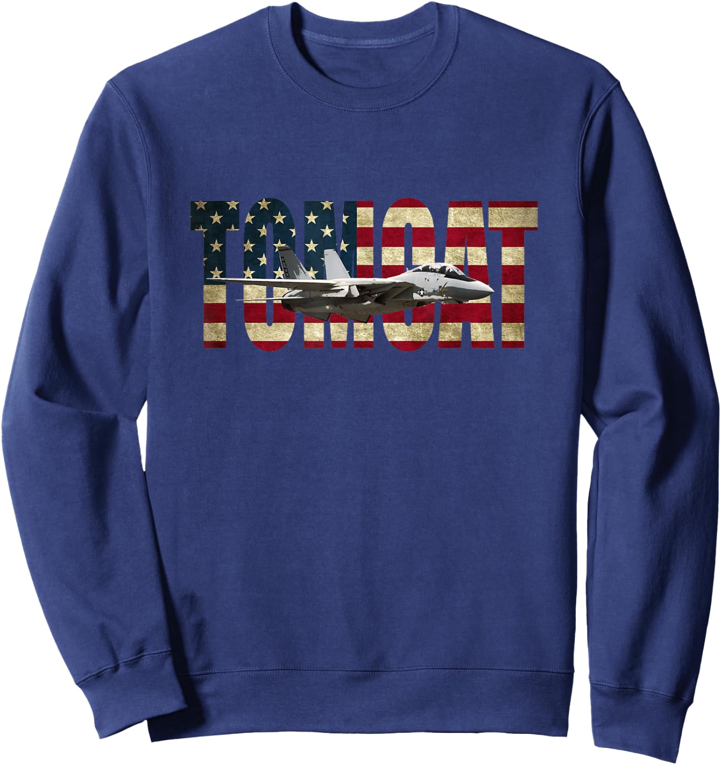 F-14 Tomcat US American Flag Sweatshirt - Sweatshirt | Navy
