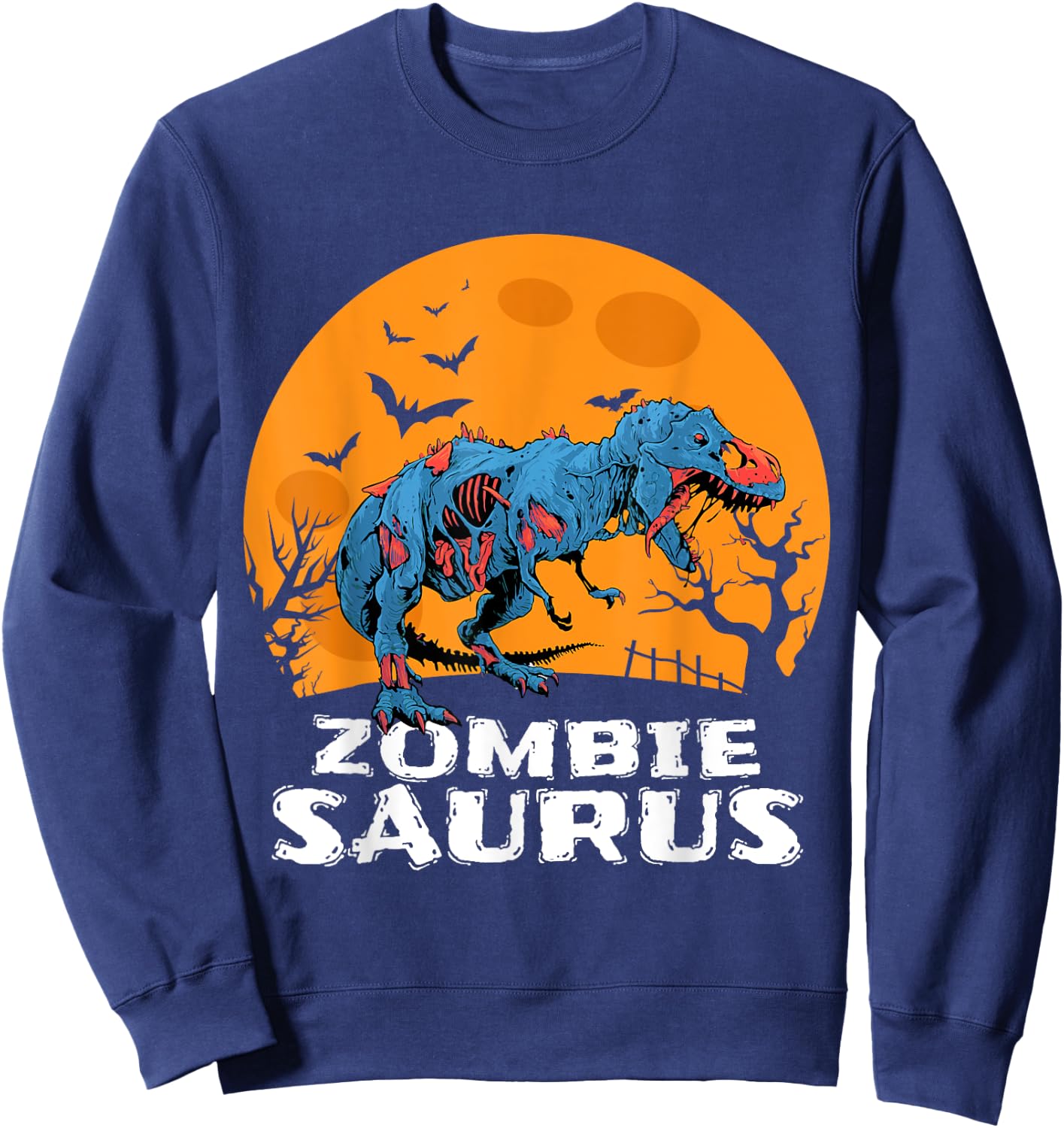 Halloween Zombie T rex Dinosaur Costume Gift Boys Girls Kids Sweatshirt - Sweatshirt | Navy