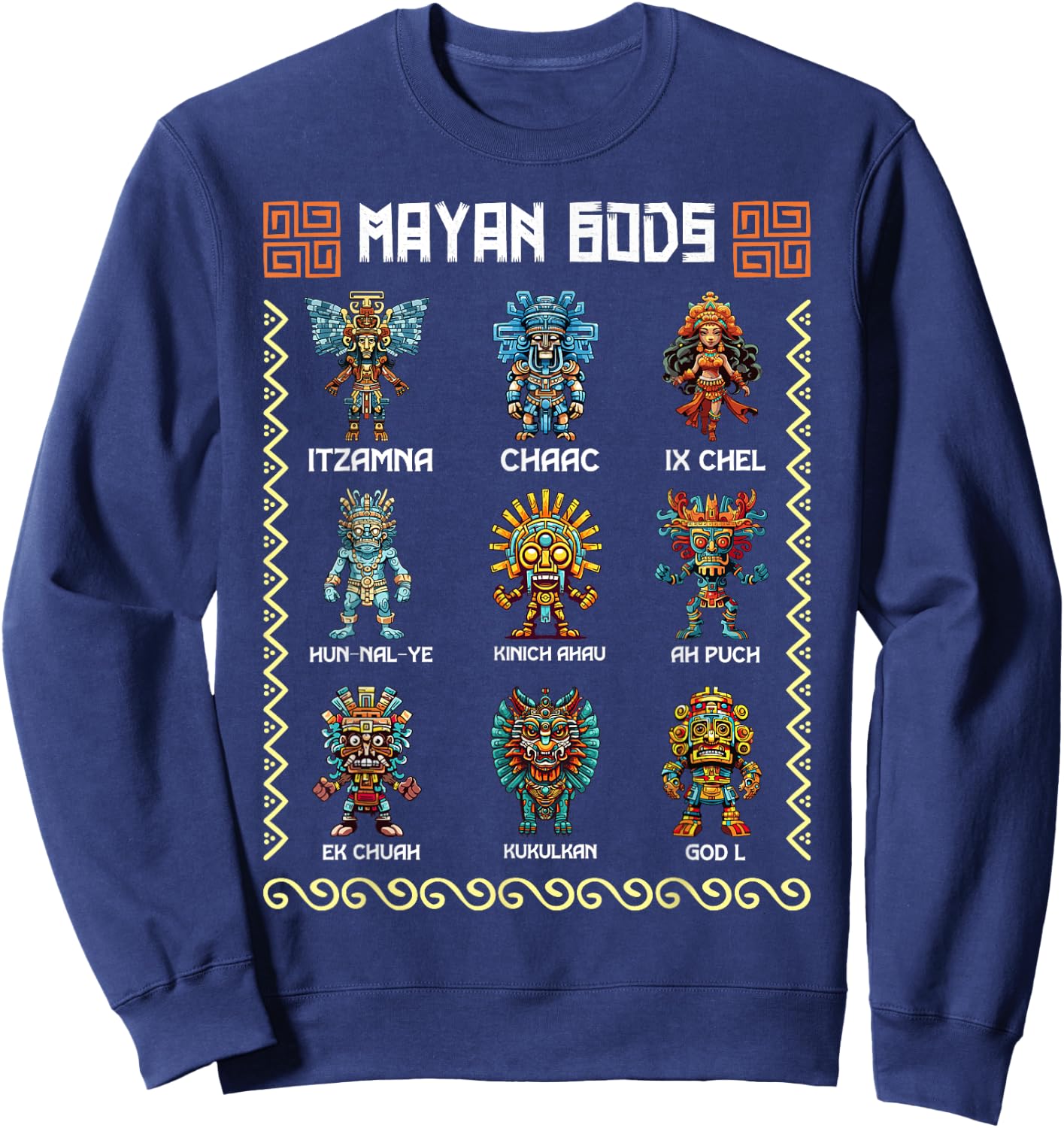 Ancient Mayan Gods Aztec Civilization Mythology Deities Sweatshirt - Sweatshirt | Navy