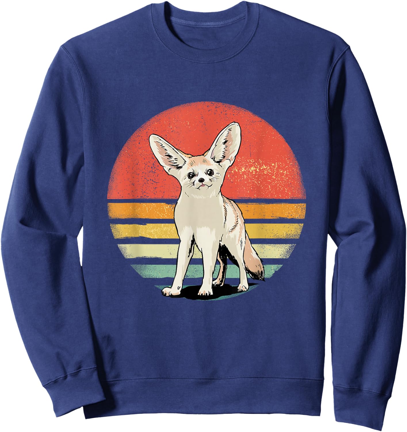 Fennec Fox Shirt Retro Style Animal Zoo African Animal Lover Sweatshirt - Sweatshirt | Navy