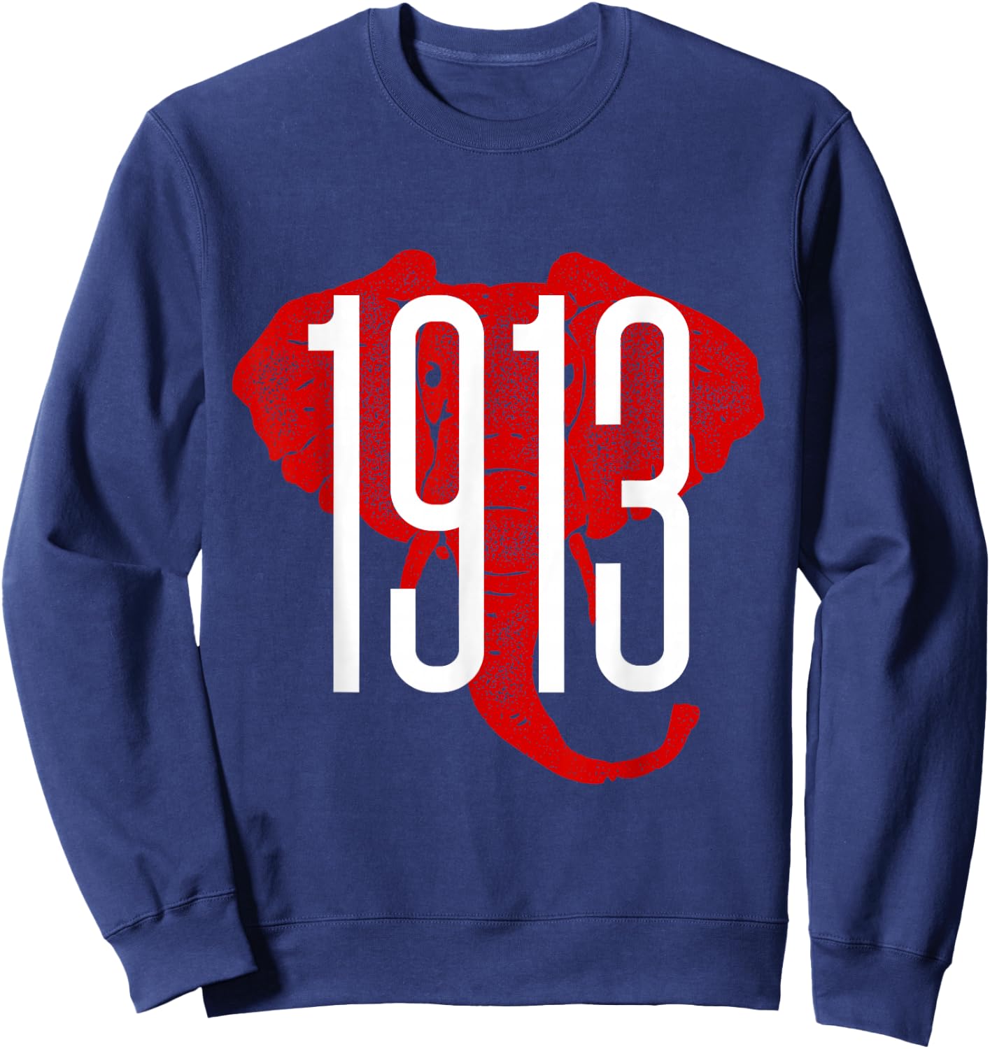 GGT 1913 Bold Elephant Background College Sweatshirt - Sweatshirt | Navy