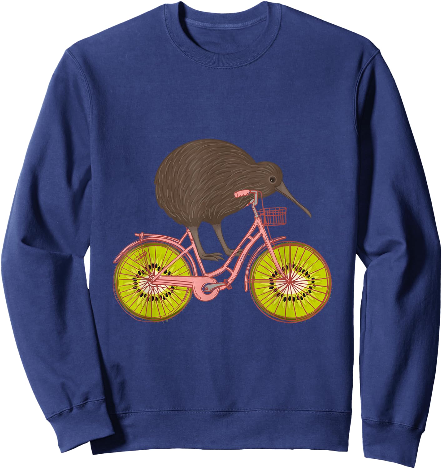 Cute Animal Kiwi Cycling New Zealand Sweatshirt - Sweatshirt | Navy