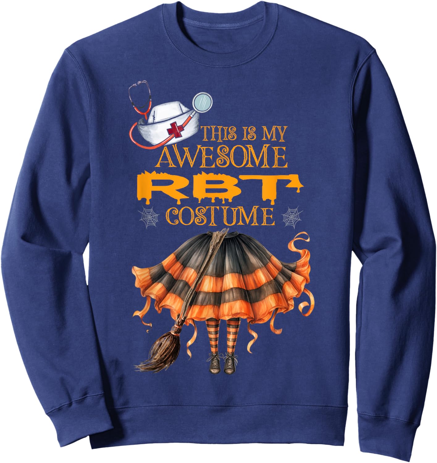 RBT Costume Witch Halloween Registered Behavior Technician Sweatshirt - Sweatshirt | Navy