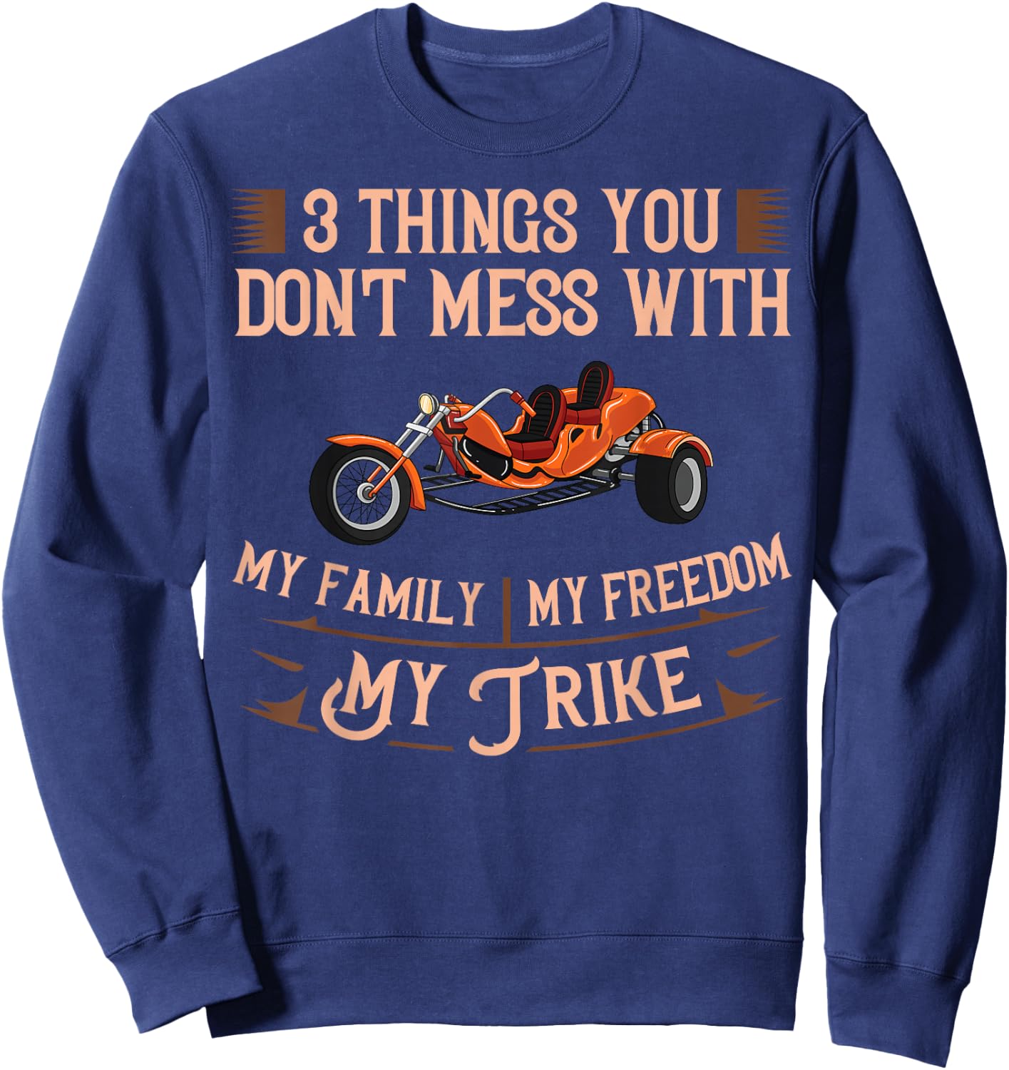 Trike Motorcycle Three Wheeler Bike Sweatshirt - Sweatshirt | Navy
