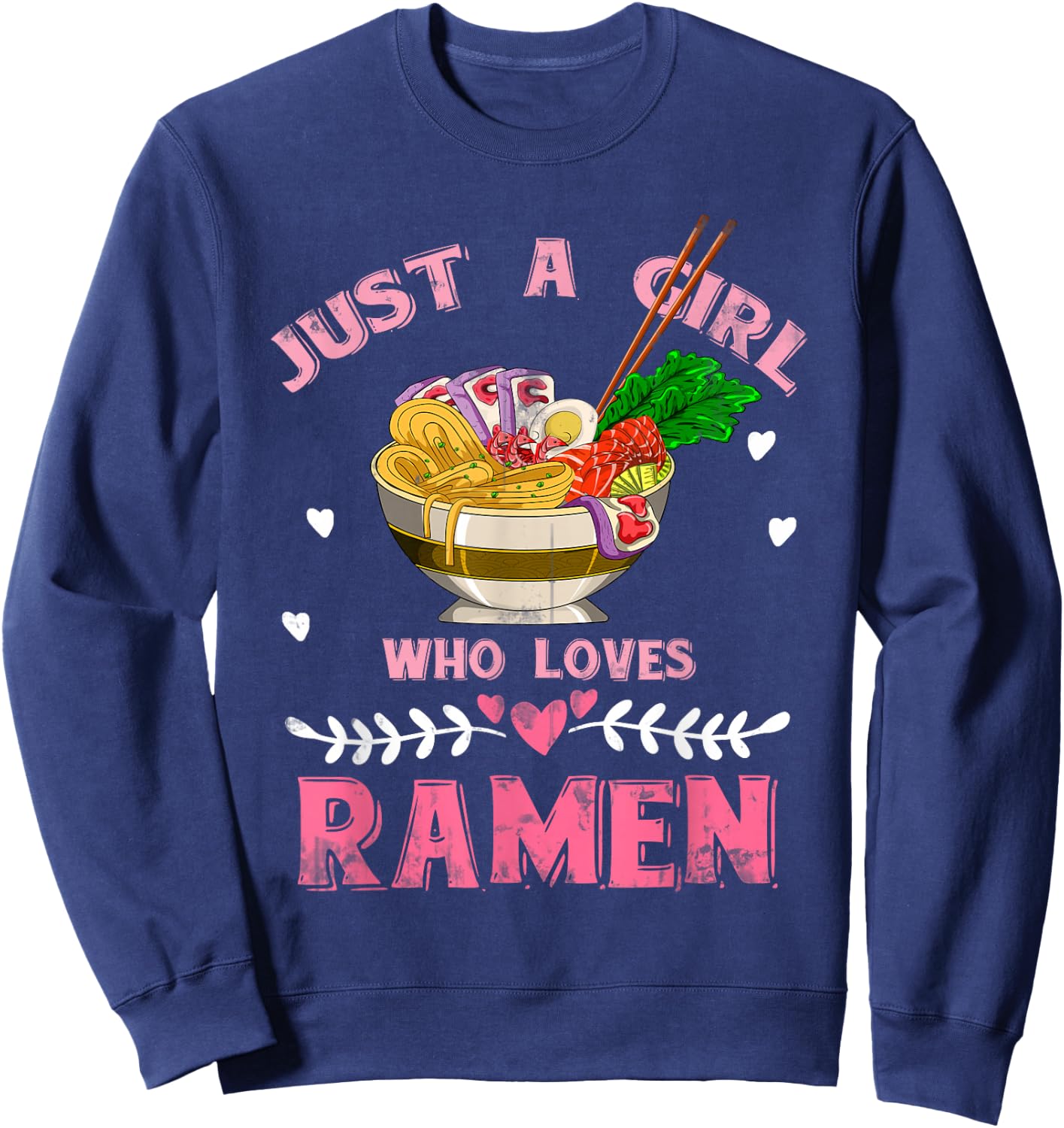 Japanese Food Asia Anime Girl Gift Ramen Sweatshirt - Sweatshirt | Navy
