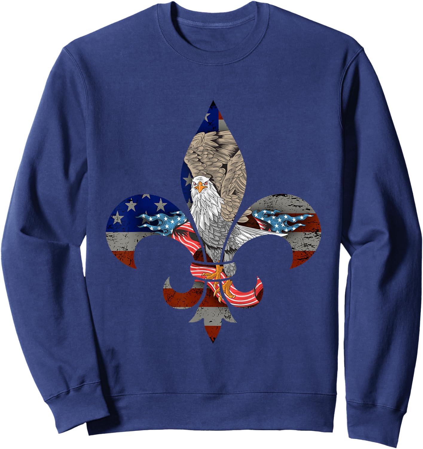 Funny Patriotic Scout Logo Scouting Lover Us Flag Eagle Gift Sweatshirt - Sweatshirt | Navy