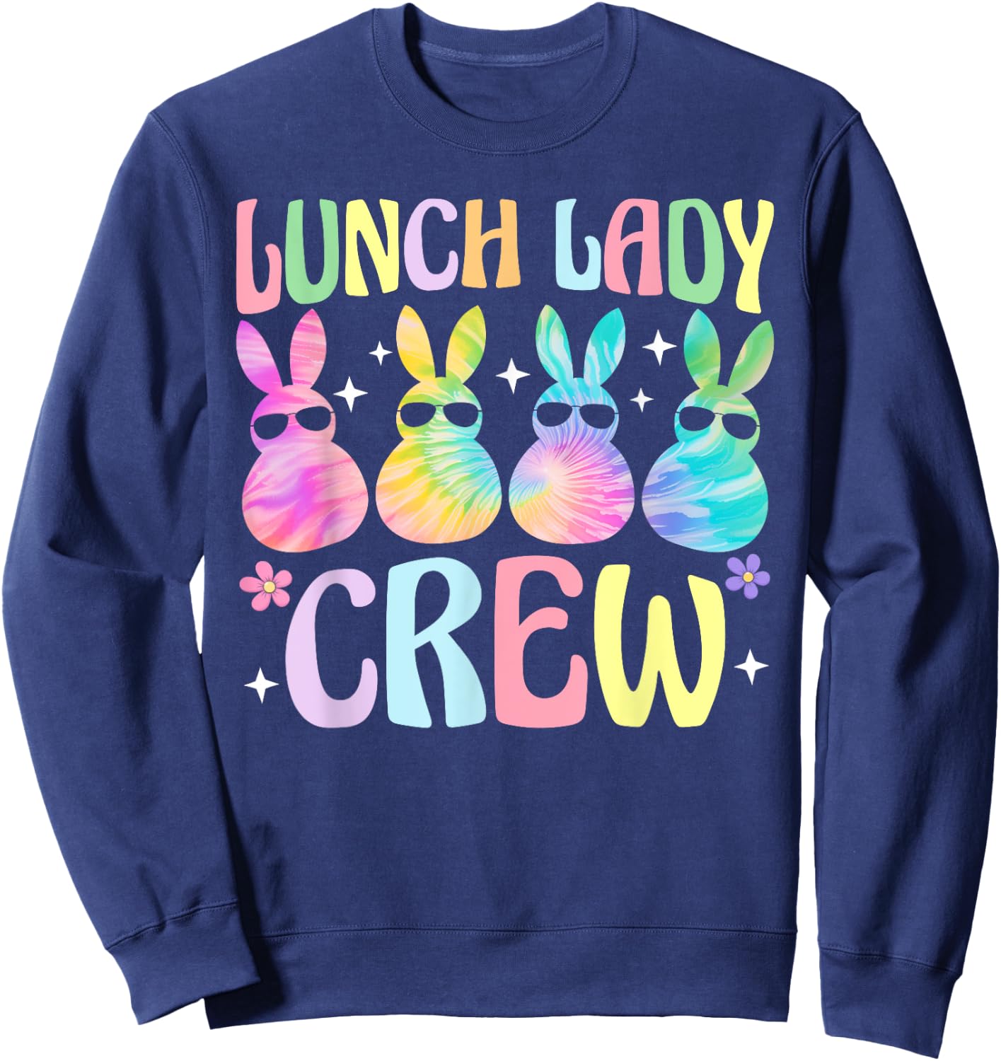 Lunch Lady Crew Cute Bunnies Cafeteria Squad Easter Day Kids Sweatshirt - Sweatshirt | Navy
