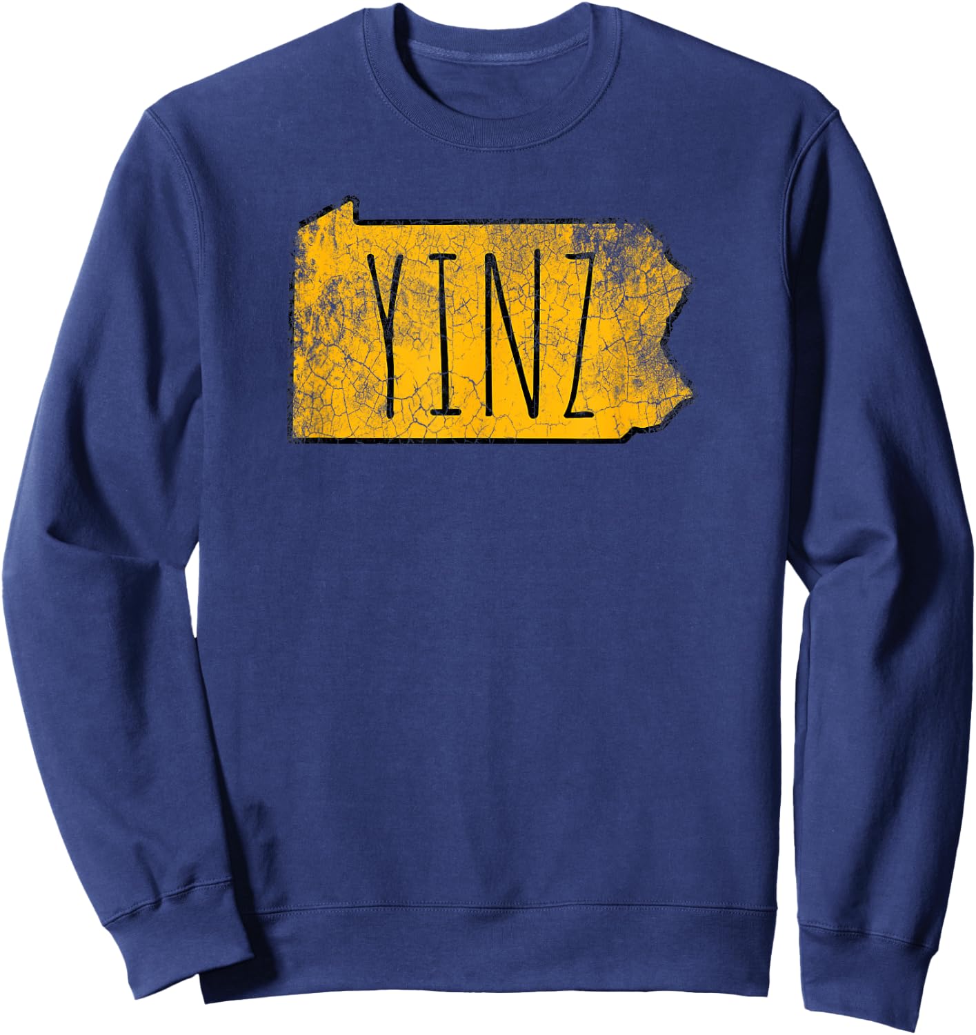 Yinz Pittsburgh Pennsylvania Map Funny Vintage Sweatshirt - Sweatshirt | Navy