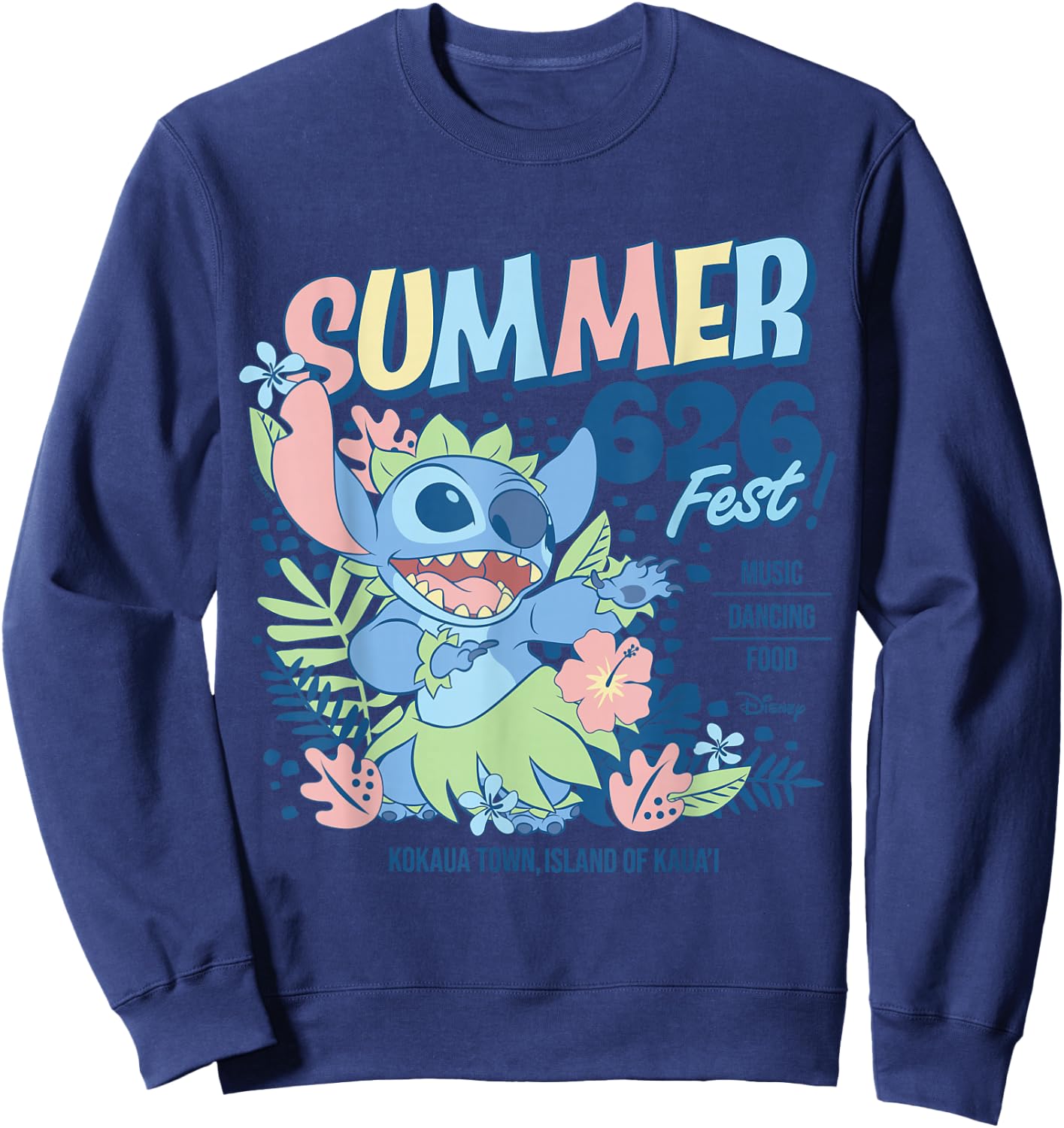 Lilo & Stitch - Summer Fest 626 Kokaua Town Kaua'i Hawaii Sweatshirt - Sweatshirt | Navy