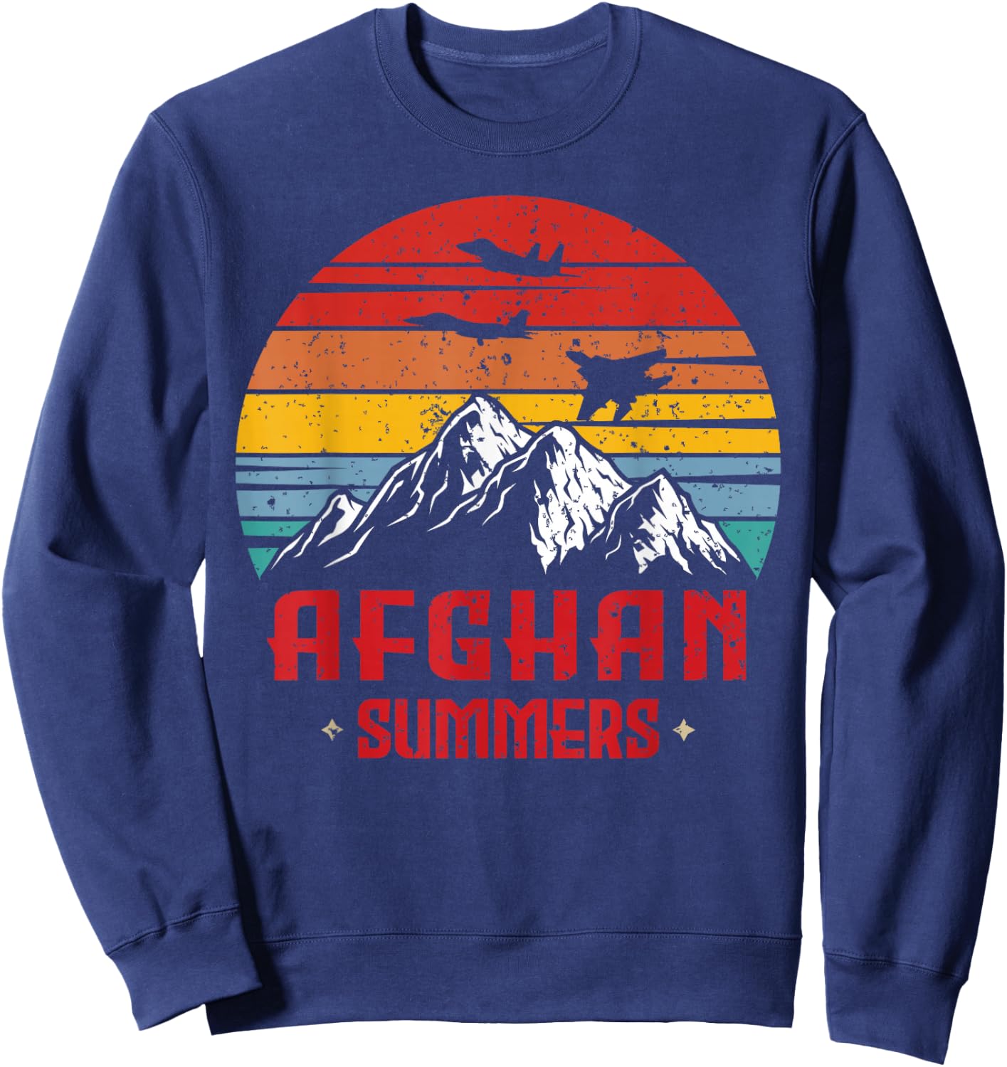 Afghan Summers Veteran Shirt Funny Afghanistan Veteran Gift Sweatshirt - Sweatshirt | Navy