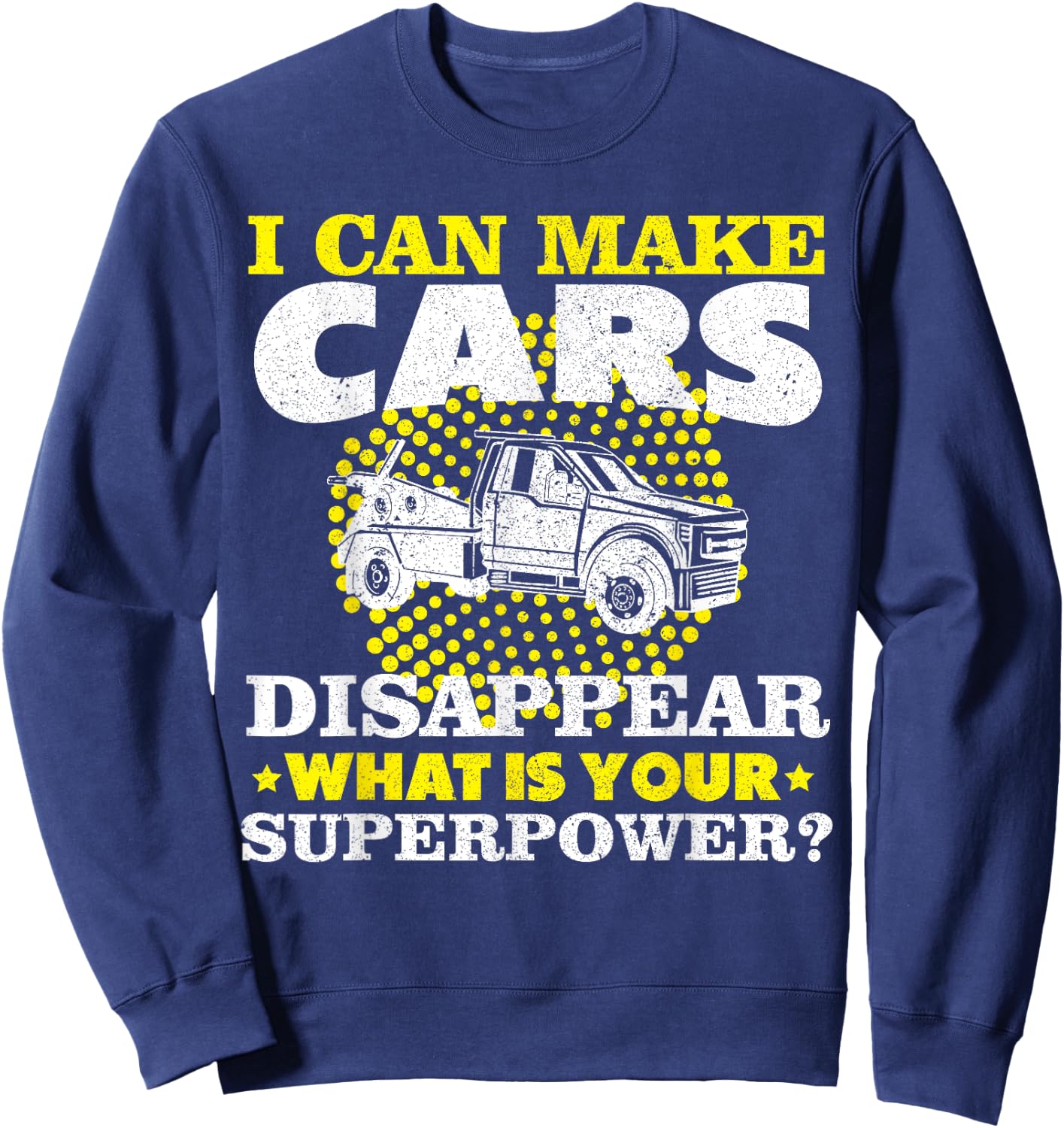 Tow Truck Driver Breakdown Lorry - Thin Yellow Line Trucker Sweatshirt - Sweatshirt | Navy
