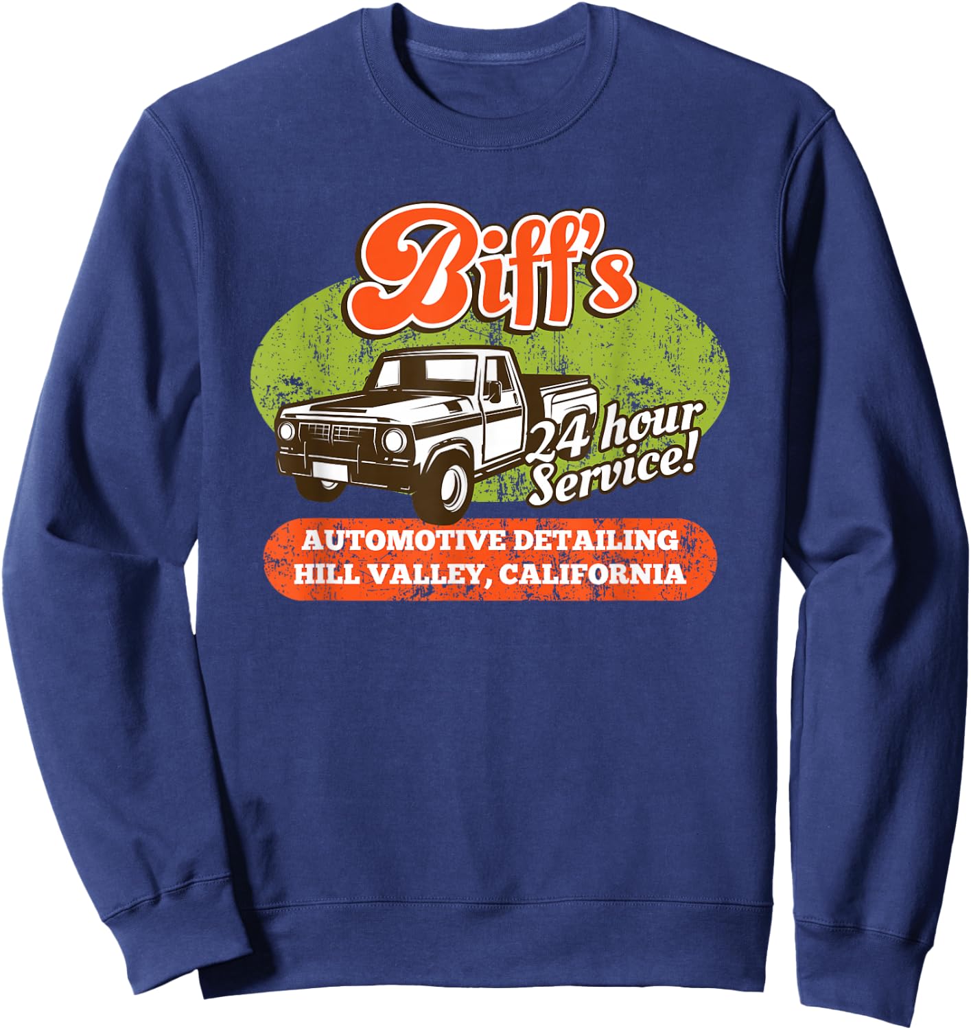 Biff’s Auto Detailing Hill Valley California Sweatshirt - Sweatshirt | Navy