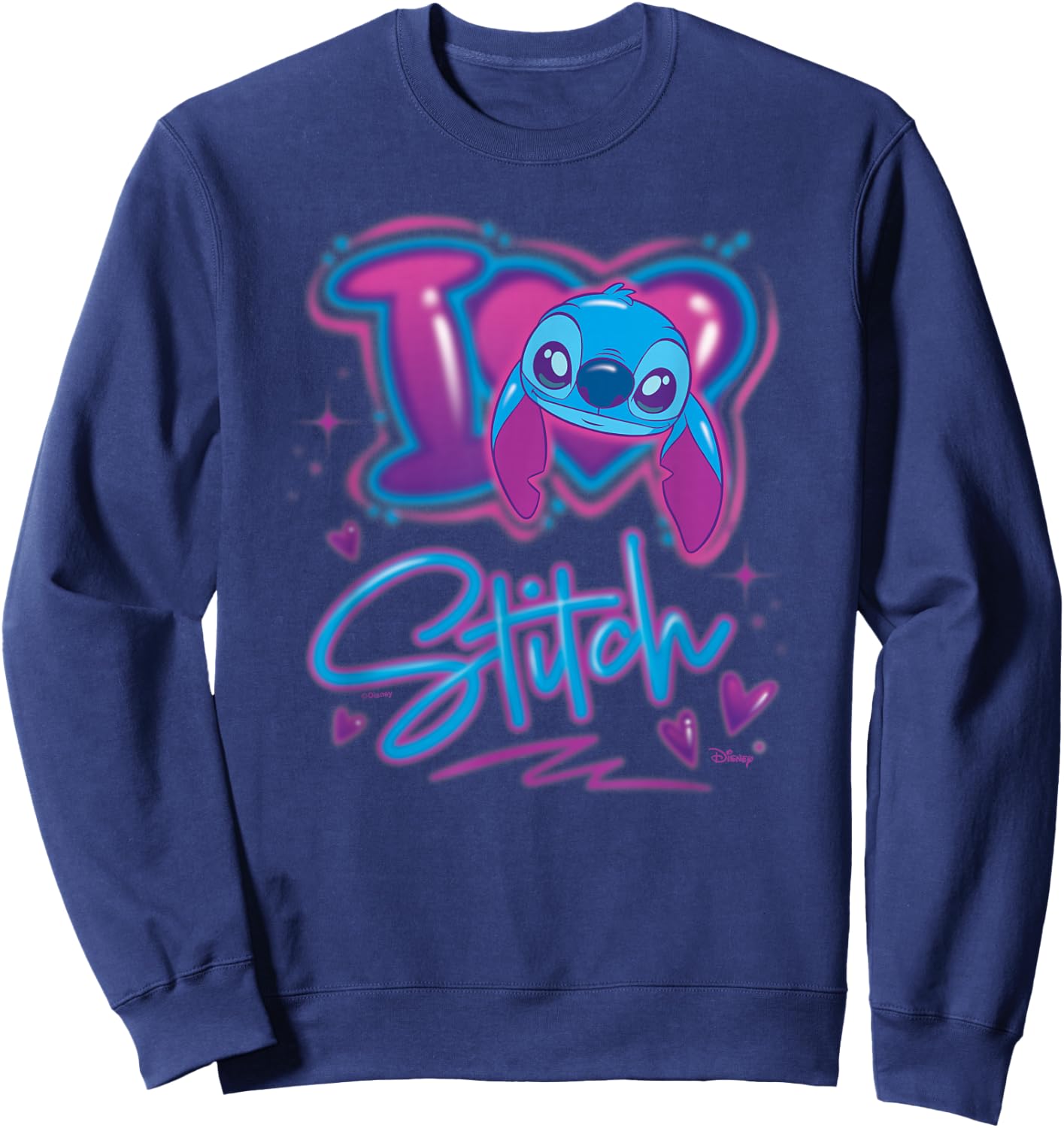 Lilo & Stitch - I Love Stitch Airbrush Sweatshirt - Sweatshirt | Navy