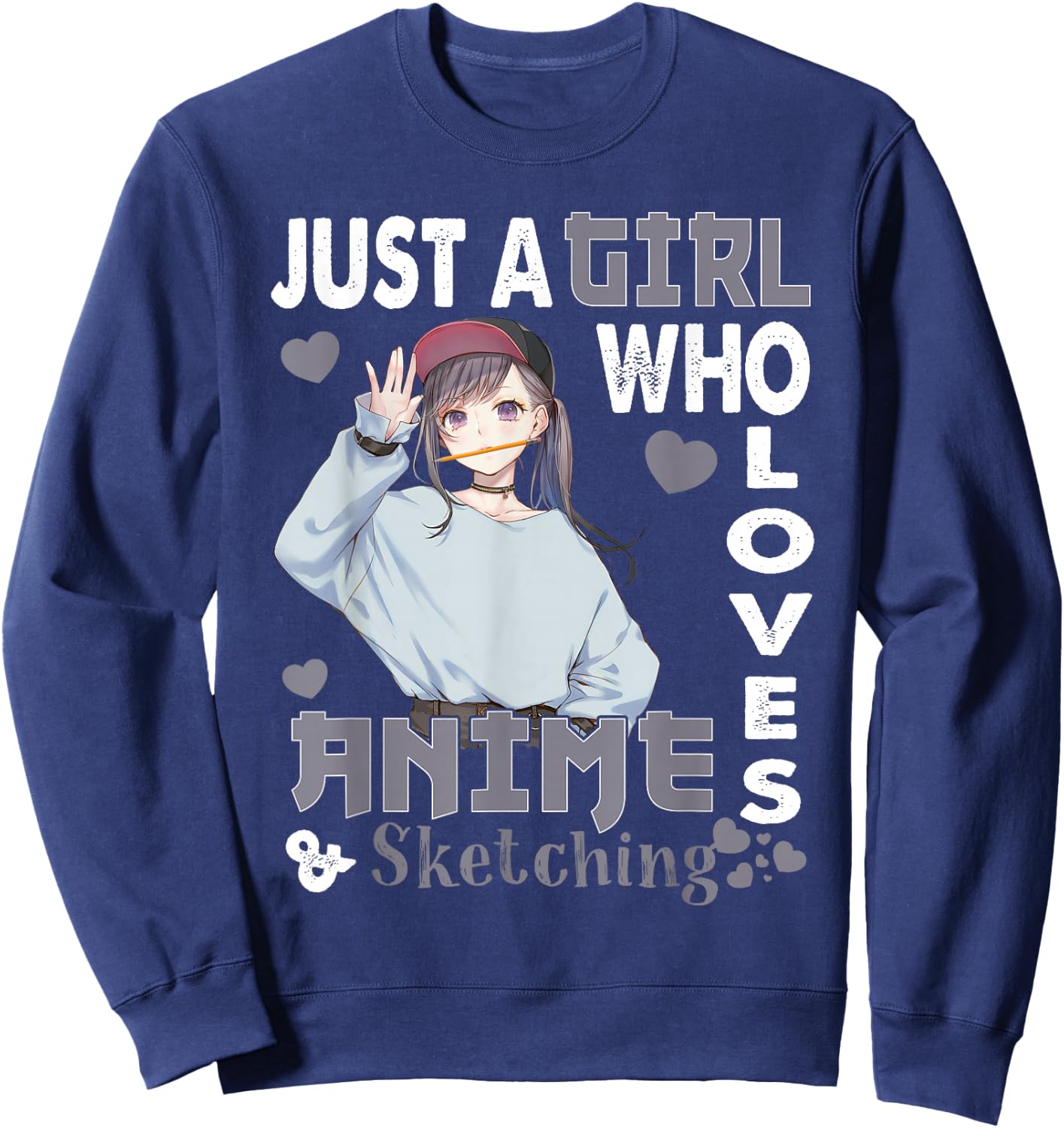 Japanese Anime Drawing Gifts Just A Girl Who Loves Sketching Sweatshirt - Sweatshirt | Navy
