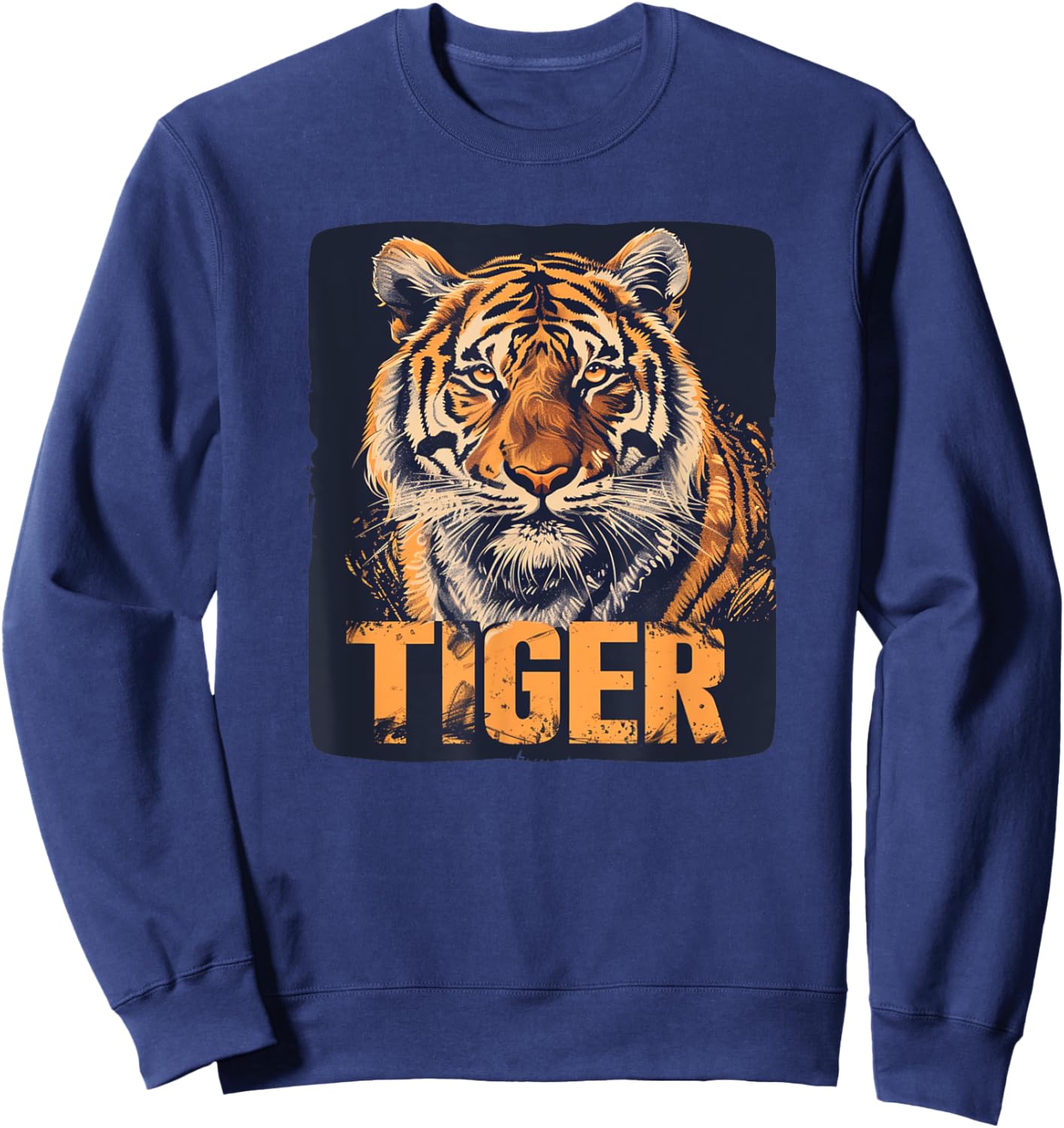 Nice Tiger Cat for Jungle and Animals Lovers Men Women Kids Sweatshirt - Sweatshirt | Navy