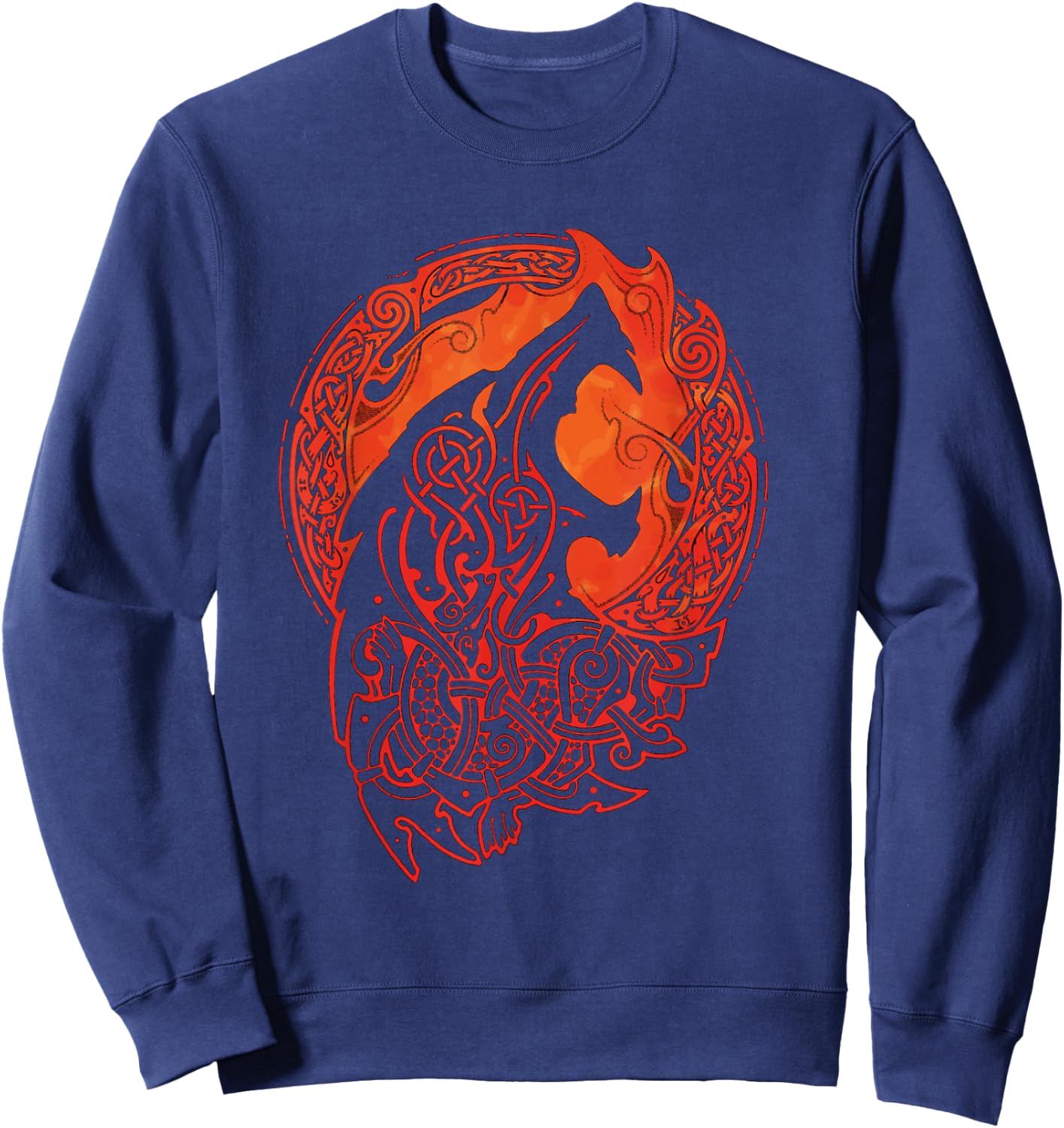 Viking Celtic Fenrir - Wolf of Odin Viking Sweatshirt - Sweatshirt | Navy