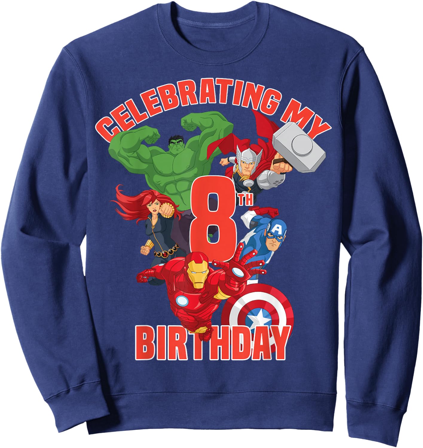 Marvel Avengers Celebrating My 8th Birthday Sweatshirt - Sweatshirt | Navy
