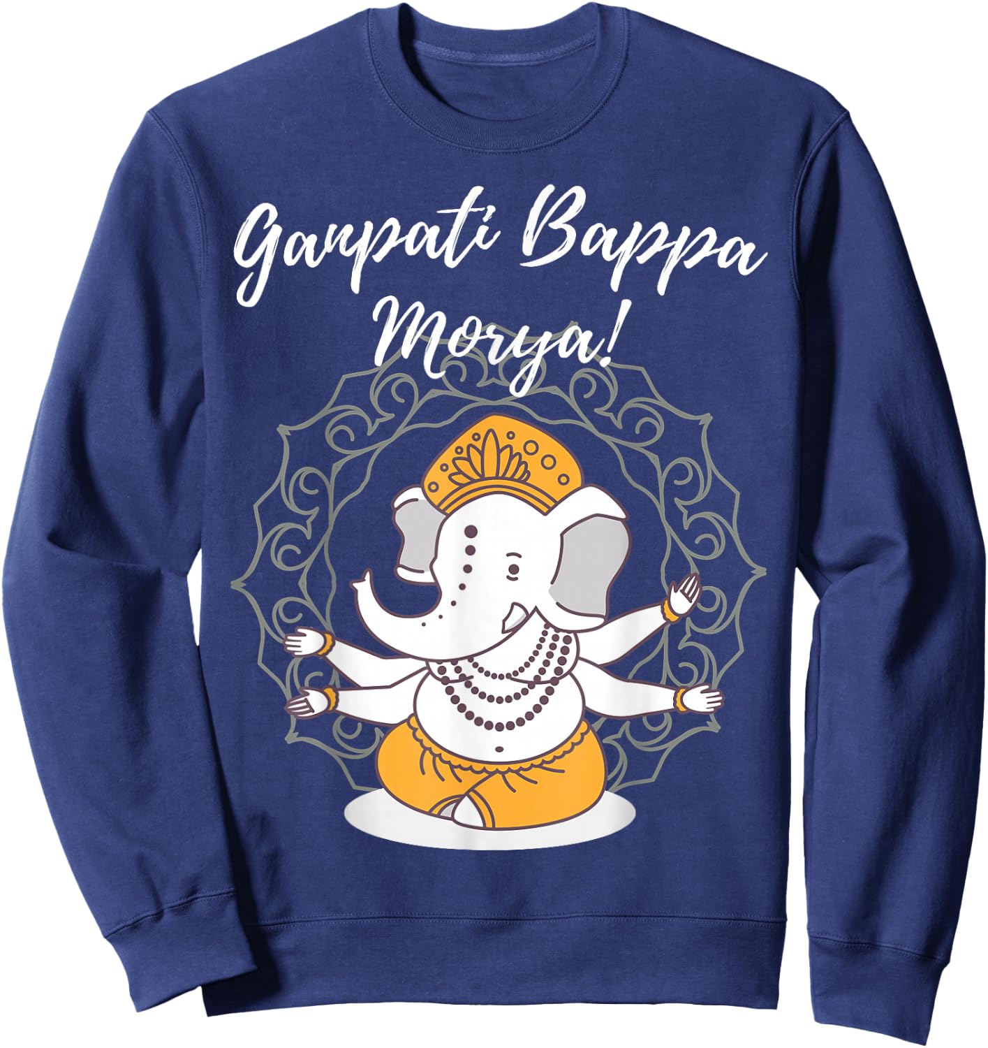 Ganesh Chaturthi Hindu God Elephant Lord Ganeshotsav Sweatshirt - Sweatshirt | Navy