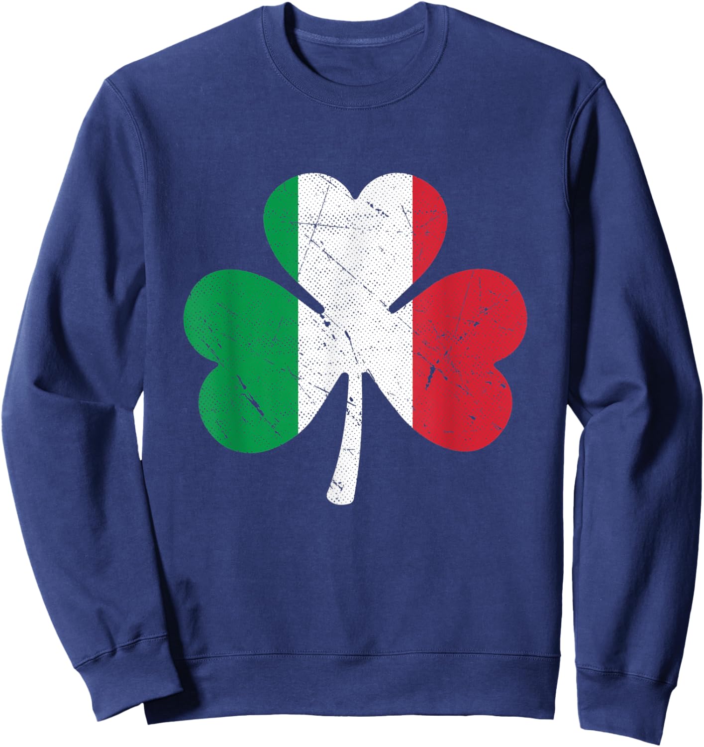 St. Patrick's Day Italy Flag Shamrock Gift Matching Italian Sweatshirt - Sweatshirt | Navy