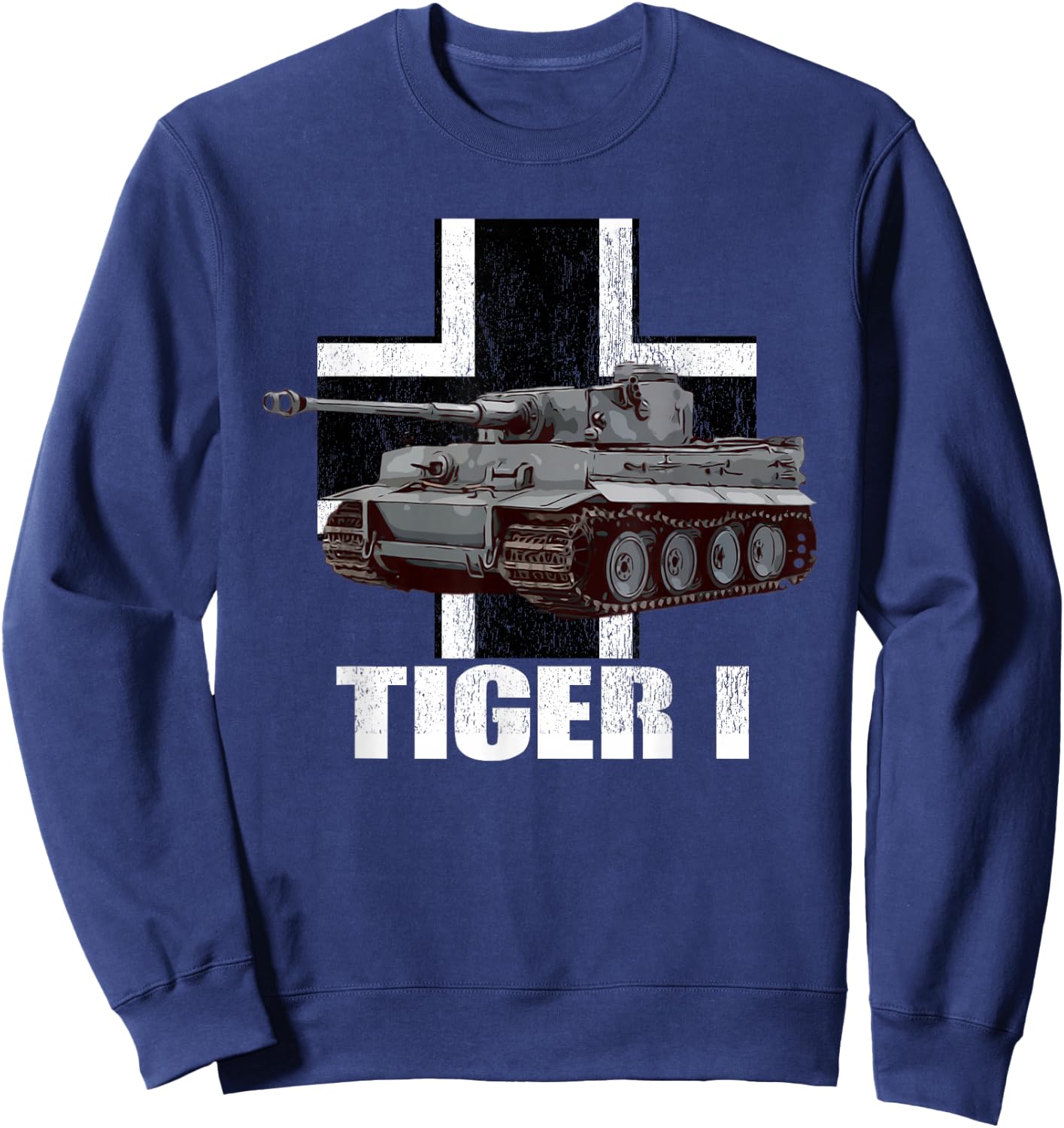 Tiger I German Heavy Tank WW2 Panzer Armored Sweatshirt - Sweatshirt | Navy