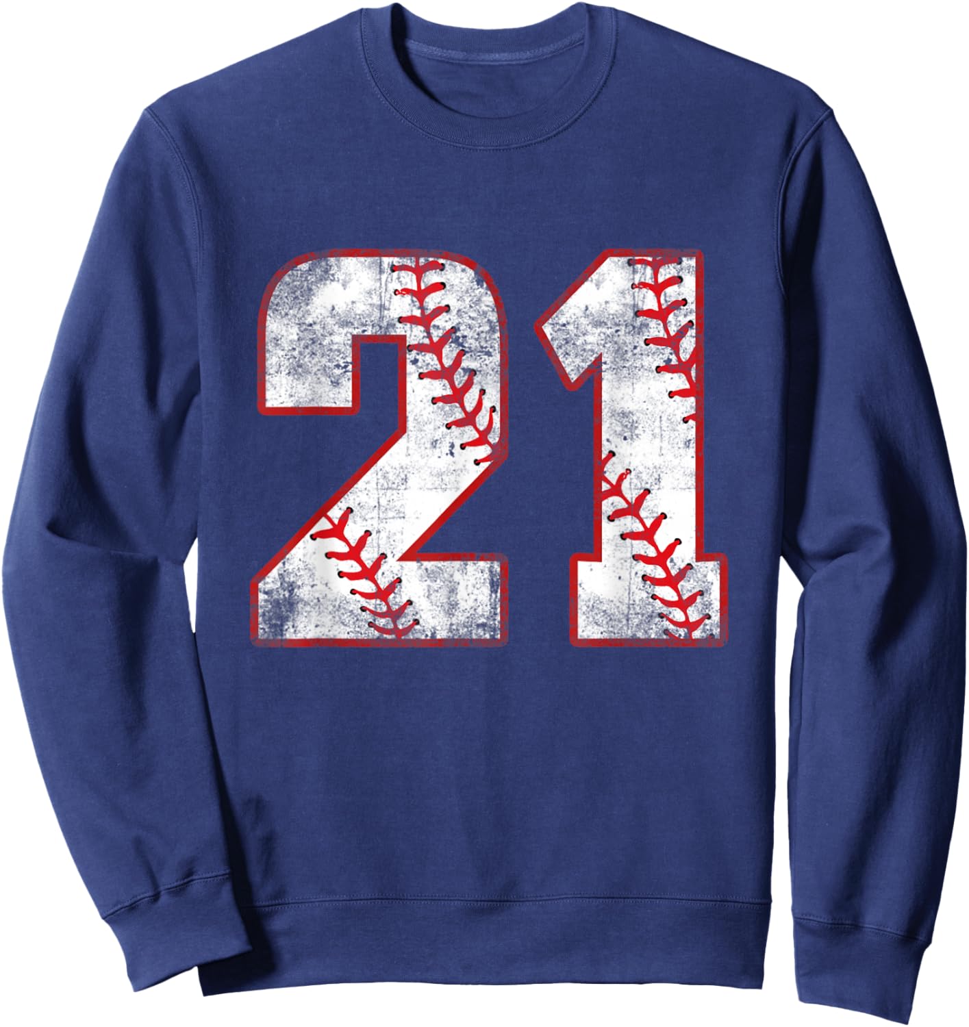 Vintage Baseball 21 Jersey Number Sweatshirt - Sweatshirt | Navy