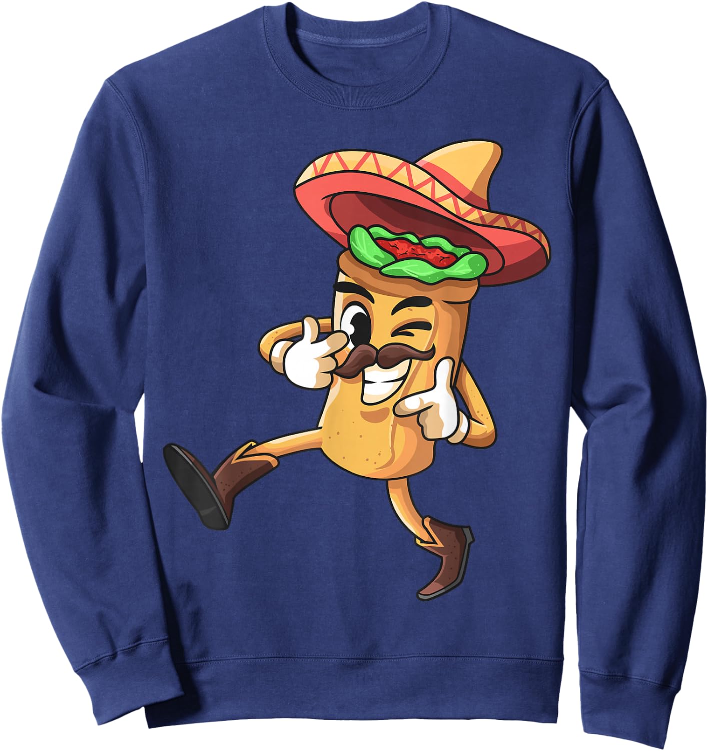 Funny Burrito Mexican | Cinco De Mayo Fiesta Costume Sweatshirt - Sweatshirt | Navy