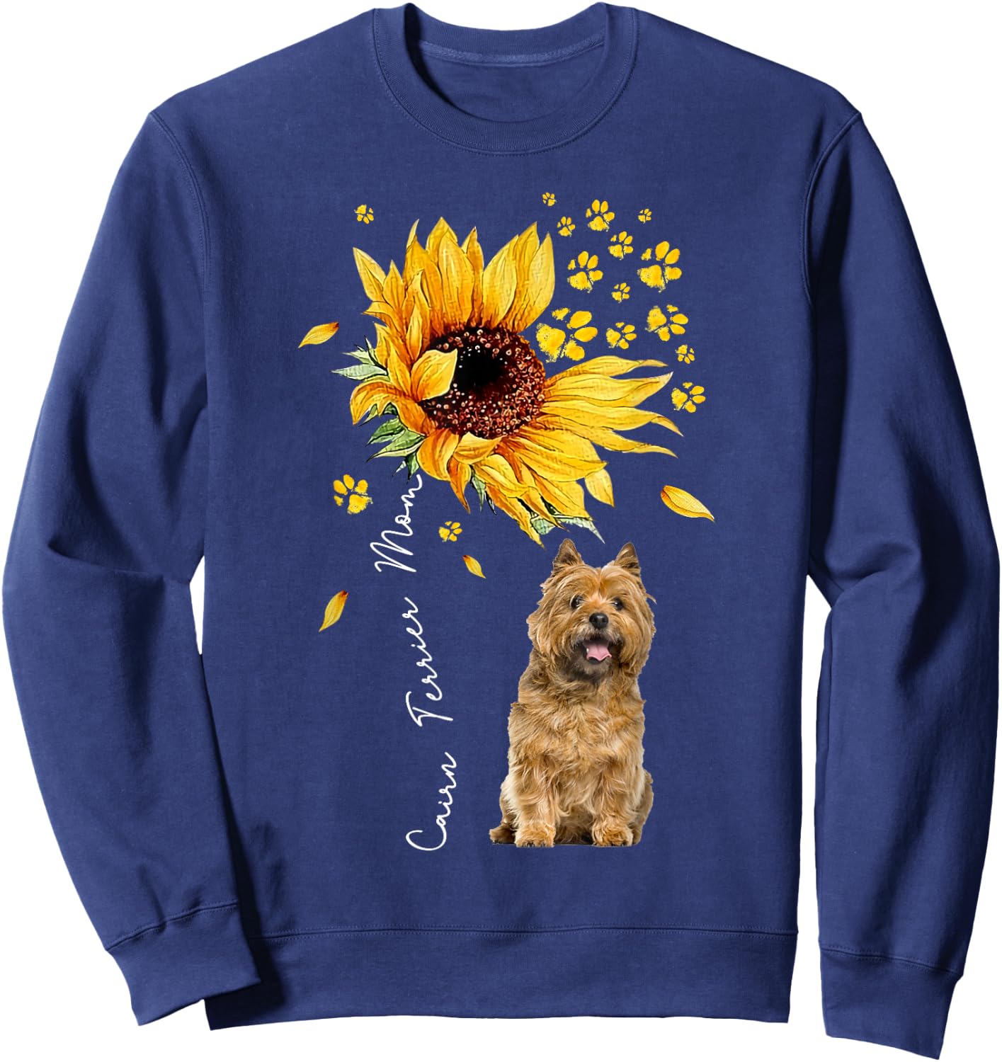 Sunflower Cairn Terrier Mom Dog Lover Gifts Sweatshirt - Sweatshirt | Navy