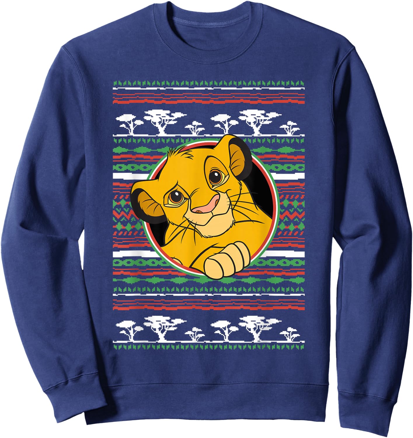 Disney The Lion King Simba Ugly Christmas Sweater Holiday Sweatshirt - Sweatshirt | Navy