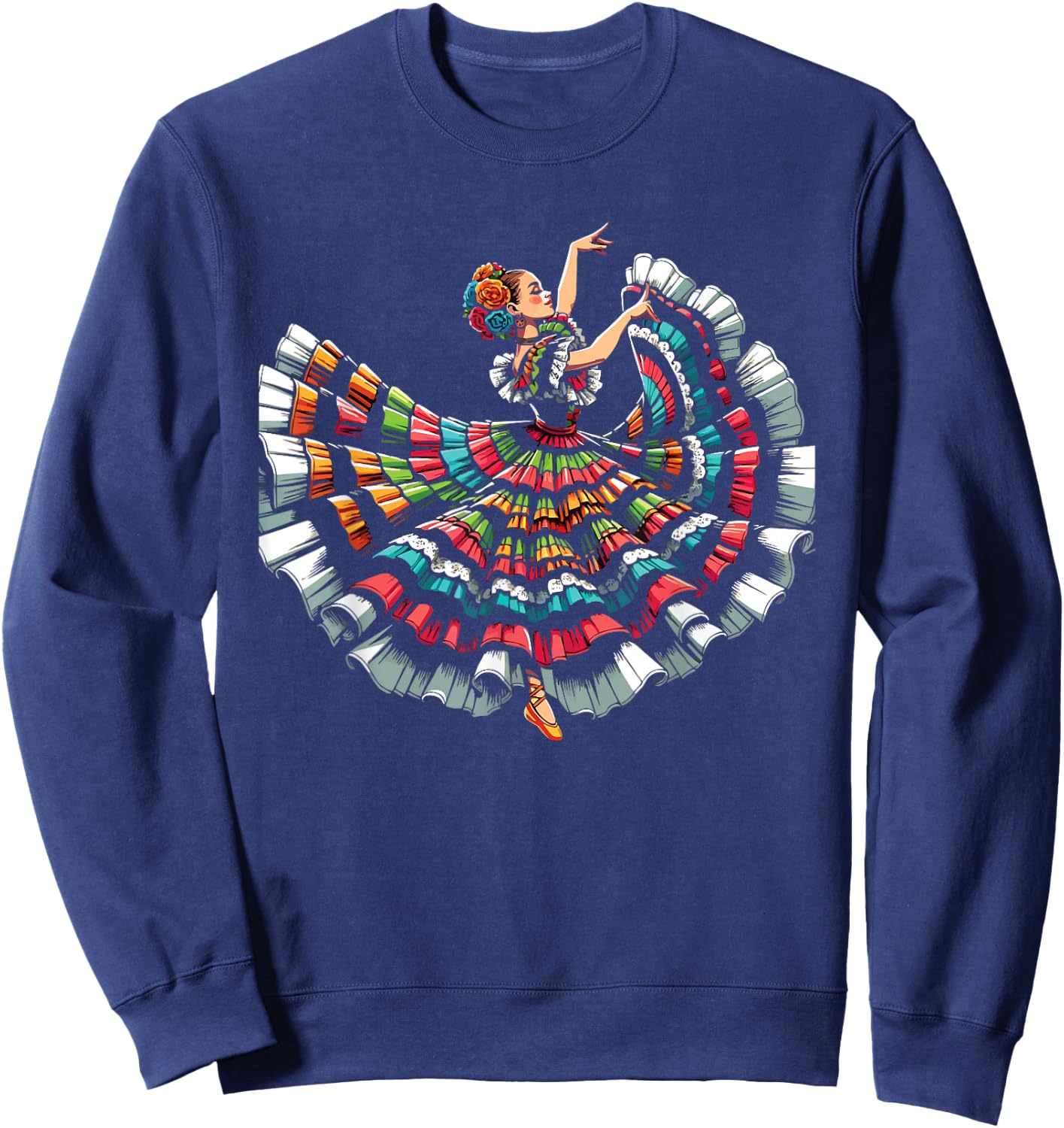 Ballet Folklorico Dancer Mexico Traditional Mexican Dance Sweatshirt - Sweatshirt | Navy