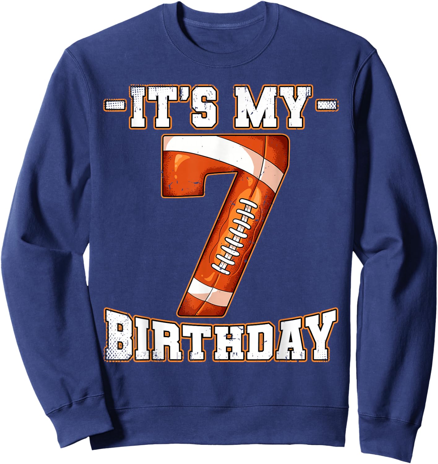 7th Birthday Football Sweatshirt - Sweatshirt | Navy