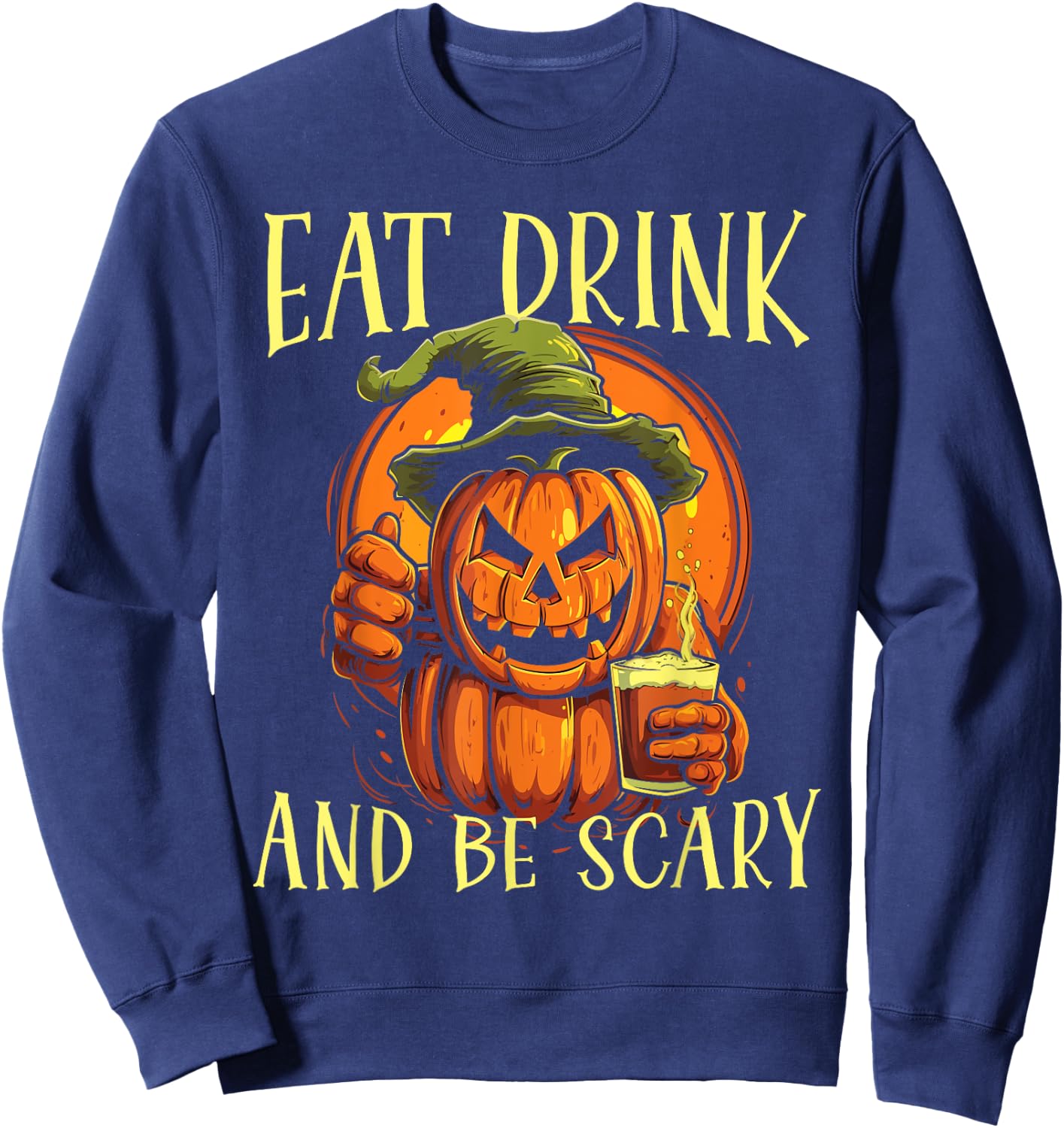 Halloween Beer Drinker Trick Or Treat Spooky Alcoholic Sweatshirt - Sweatshirt | Navy