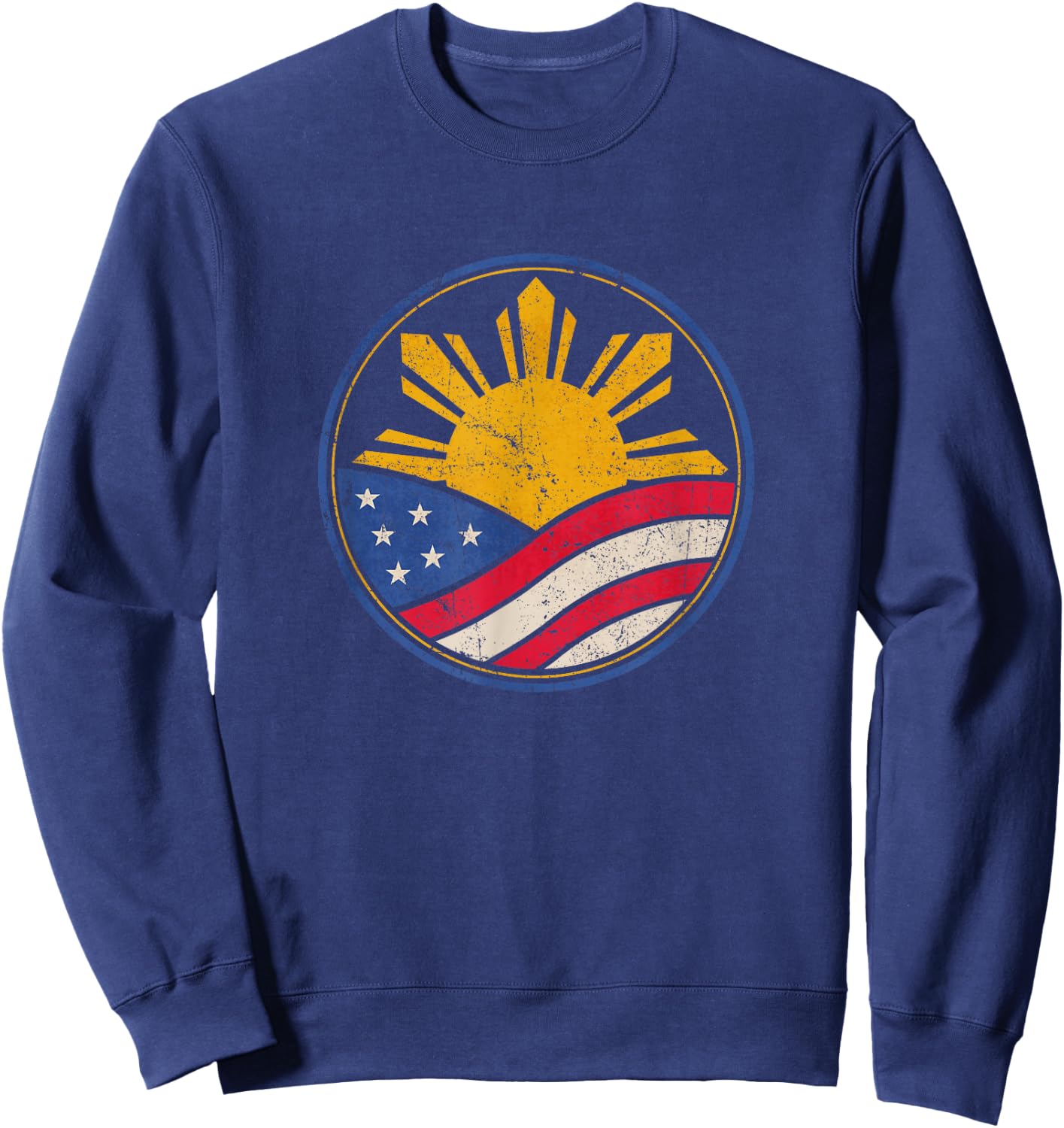 Filipino American Shirt Philippine USA Flag Pinoy Pride Sweatshirt - Sweatshirt | Navy