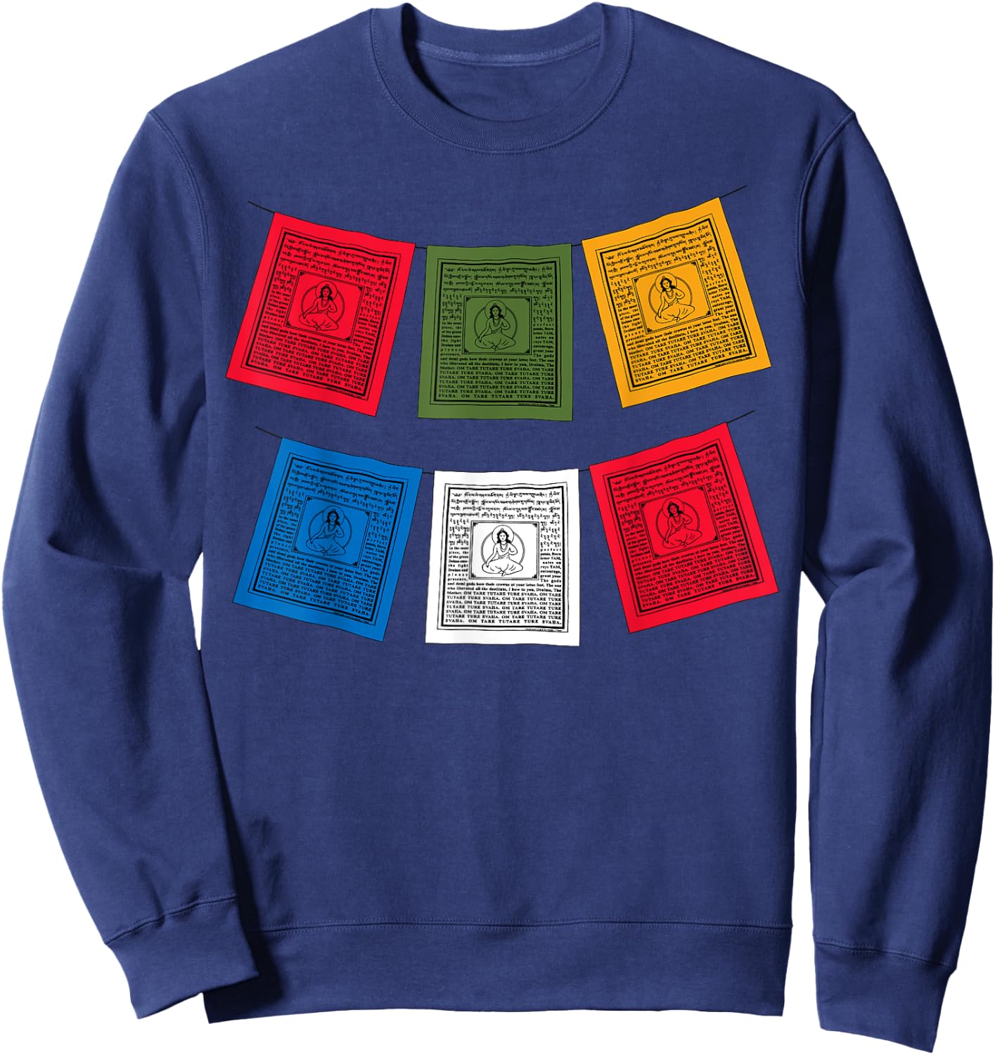 Tibetan Prayer Flags Sweatshirt - Sweatshirt | Navy