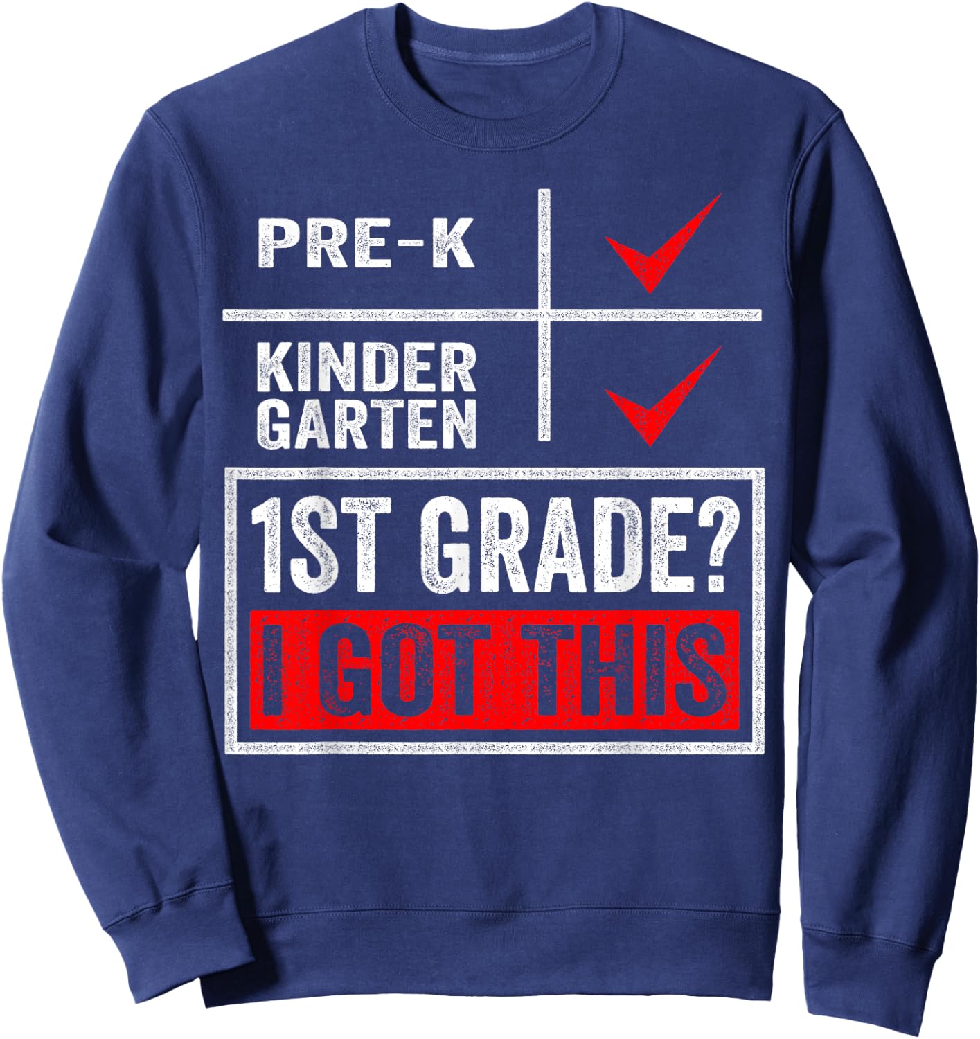 First Day Of First Grade Shirt Boys Girls Back To School Sweatshirt - Sweatshirt | Navy