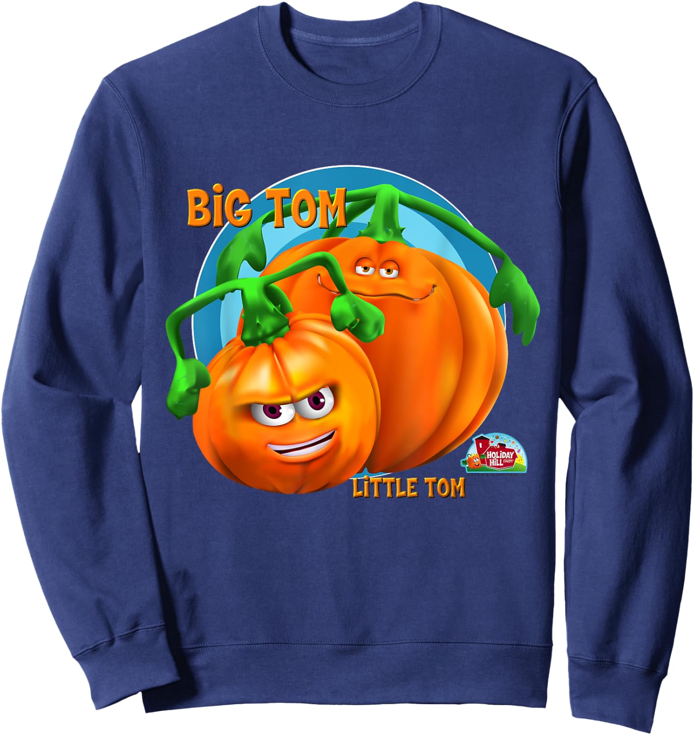 Spookley the Square Pumpkin Little Tom and Big Tom Character Sweatshirt - Sweatshirt | Navy