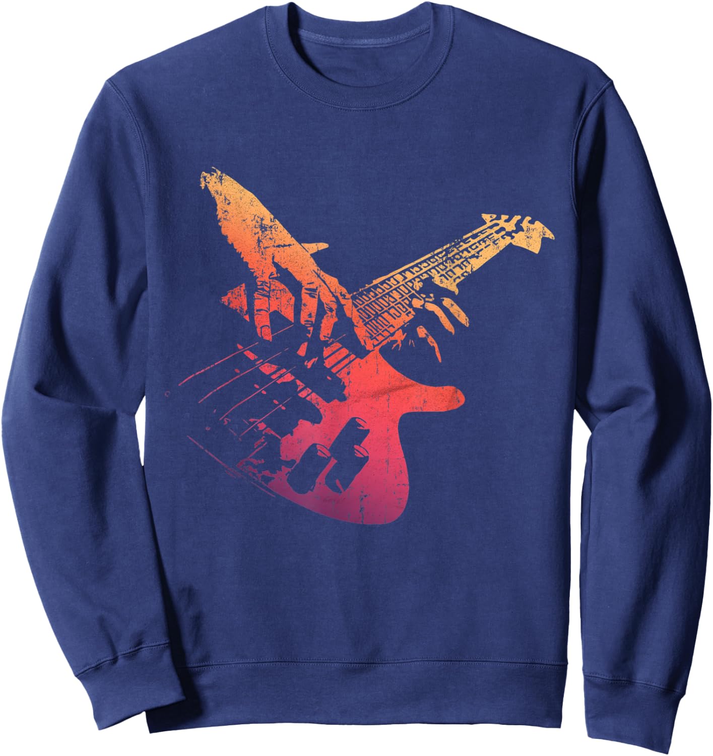 Bass Guitar Player Vintage Retro Gift Bassist Sweatshirt - Sweatshirt | Navy