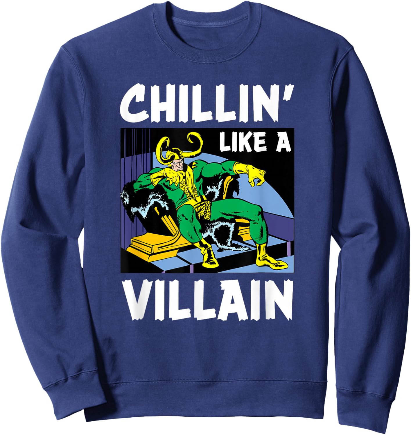 Marvel Loki Chillin' Like a Villain Sweatshirt - Sweatshirt | Navy
