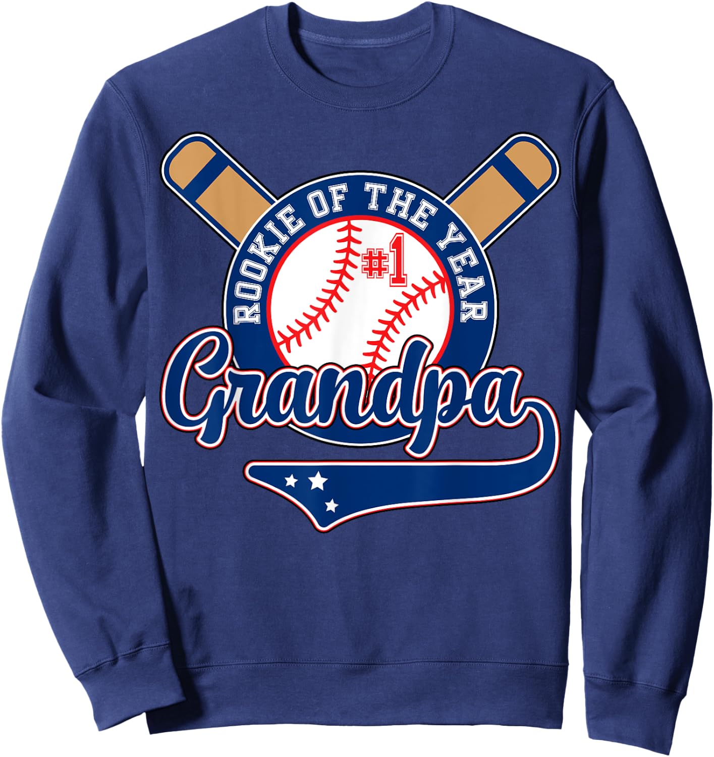 Grandpa Rookie of Year 1st Birthday Baseball Theme Matching Sweatshirt - Sweatshirt | Navy