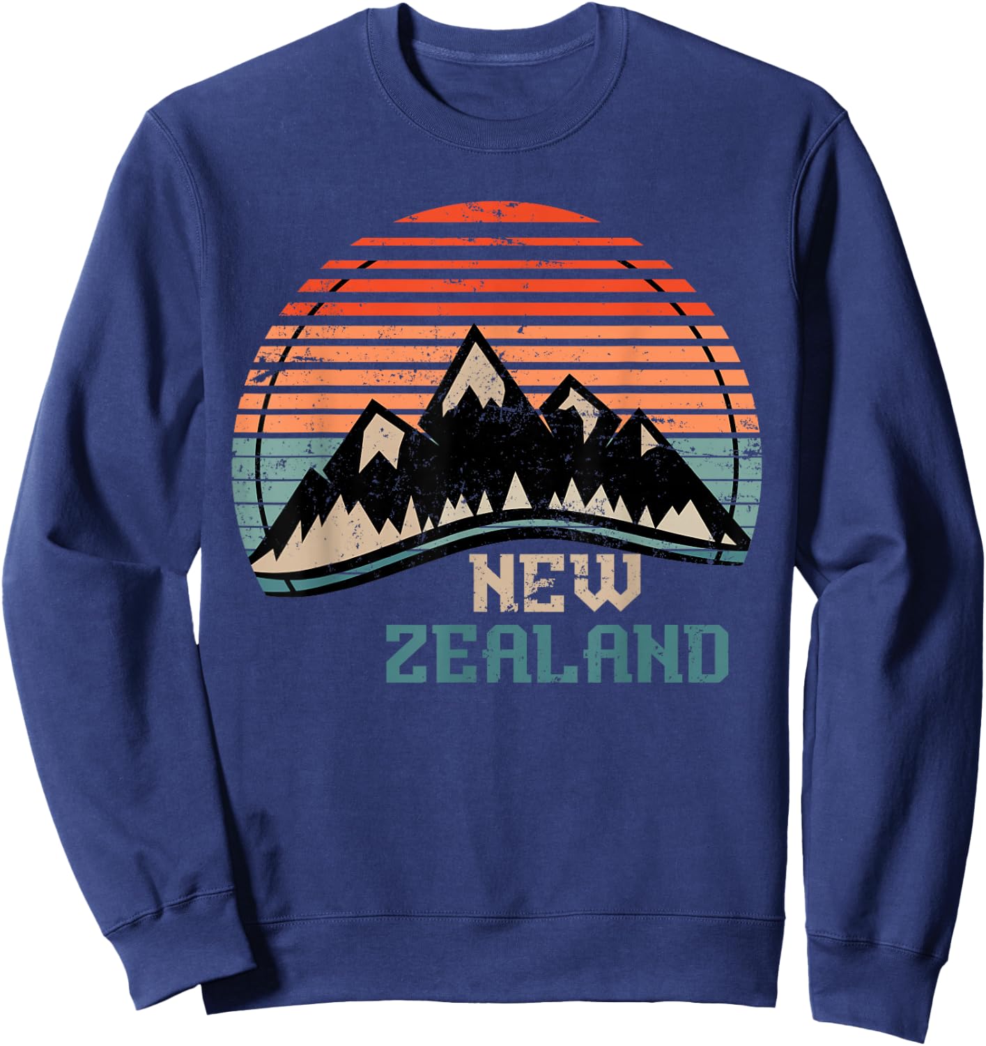 Retro Mountains New Zealand Sweatshirt - Sweatshirt | Navy