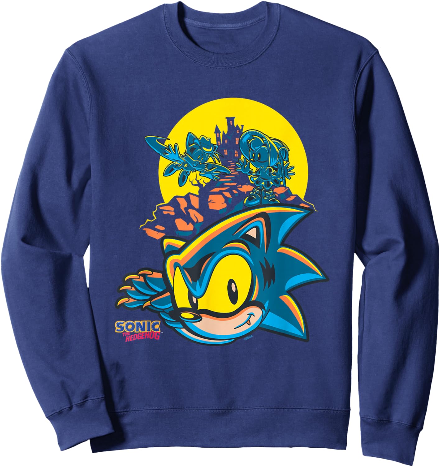 Sonic The Hedgehog Halloween Haunted House Costumes Sweatshirt - Sweatshirt | Navy