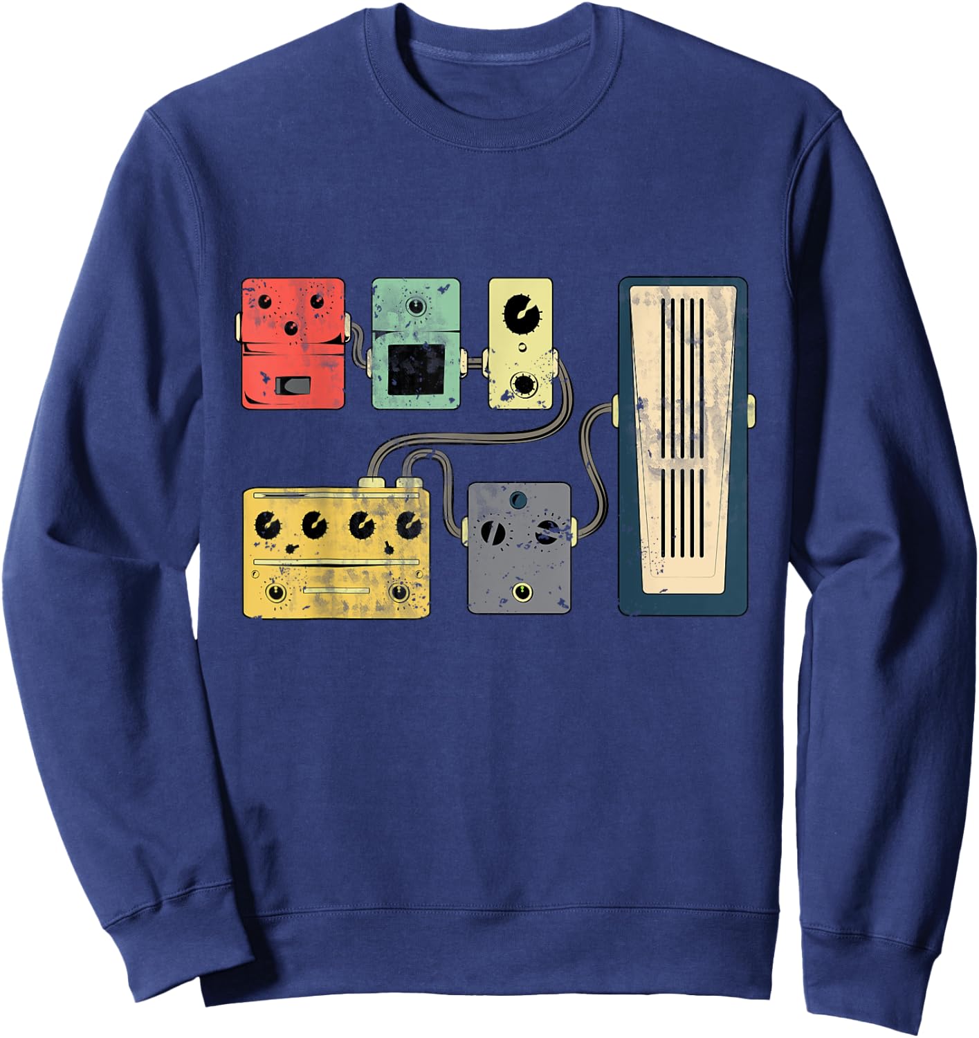 Amplifier Electric Bass Acoustic Amp Musician Gift Guitar Player Pedal Board Guitarist Gifts | Playing Guitars Sweatshirt - Sweatshirt | Navy