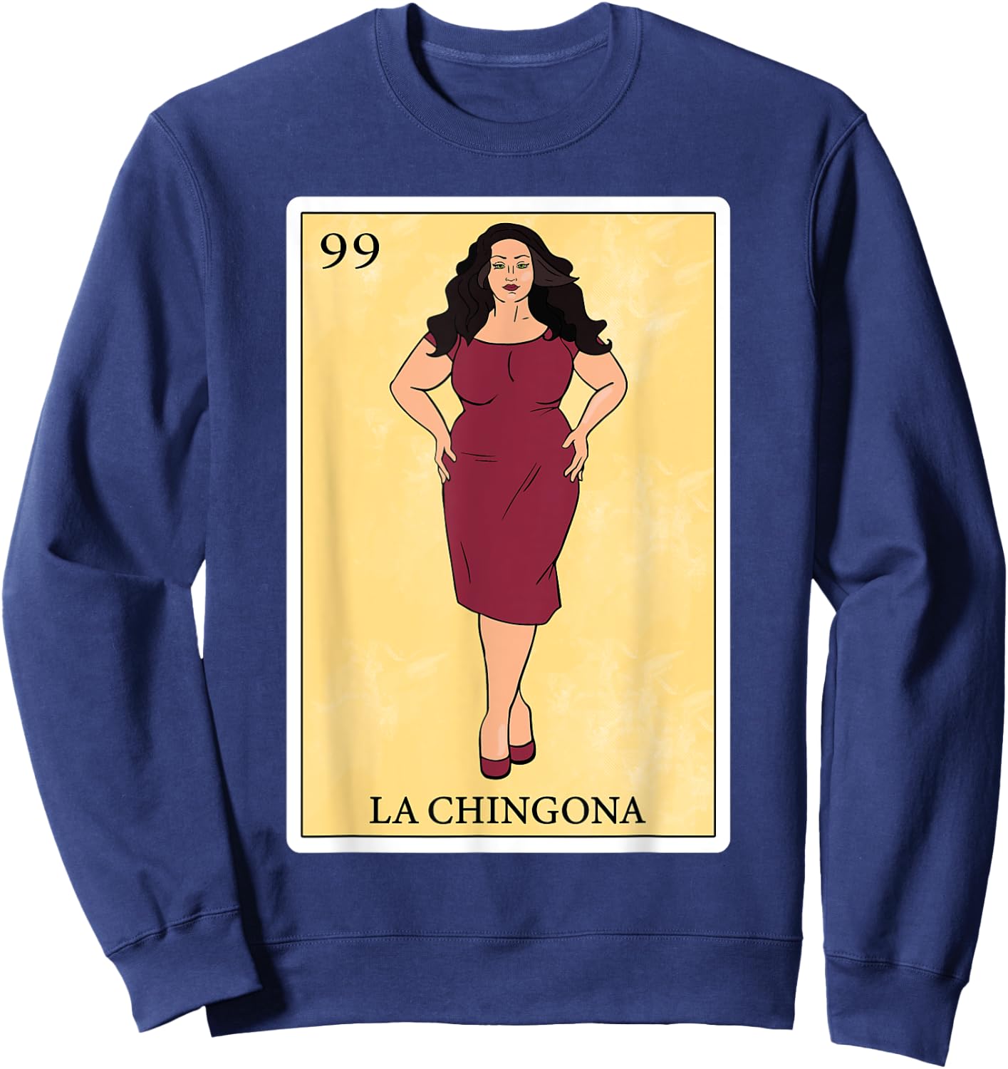 Hispanas Women Funny Spanish-Mexican Bingo - La Chingona Sweatshirt - Sweatshirt | Navy