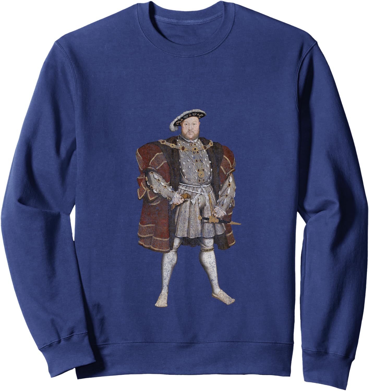King Henry VIII Classic Portrait (Vintage Distressed Look) Sweatshirt - Sweatshirt | Navy