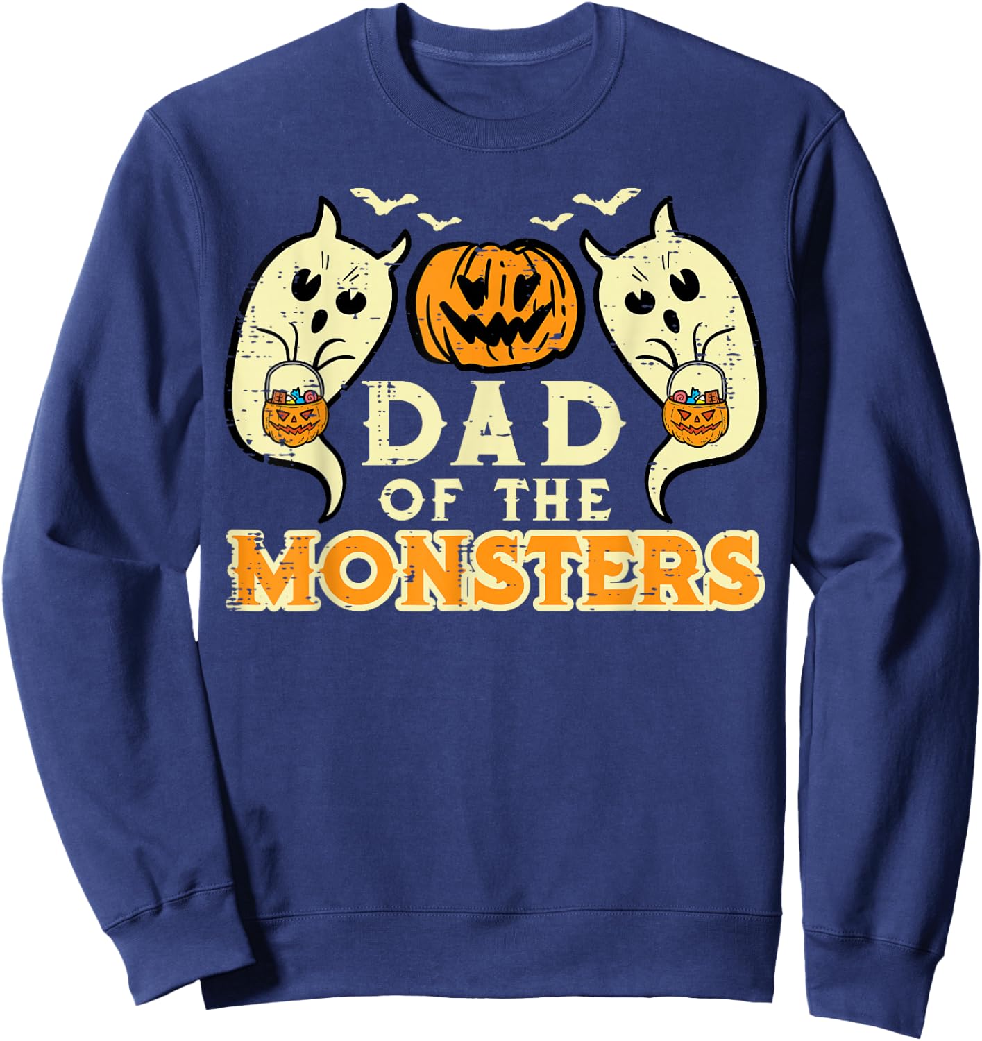 Halloween Dad Of Monsters Funny Family Costume Papa Daddy Sweatshirt - Sweatshirt | Navy