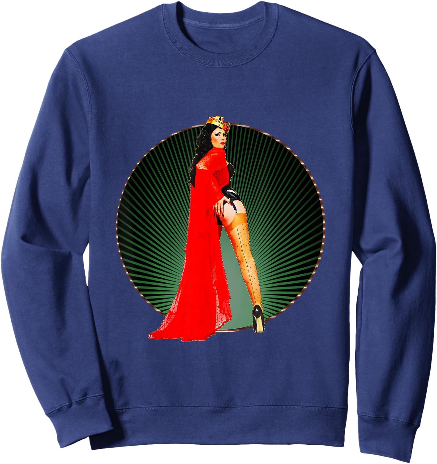 Vintage Retro Rockabilly Pin-up Xarah - 50s Queen Burlesque Sweatshirt - Sweatshirt | Navy